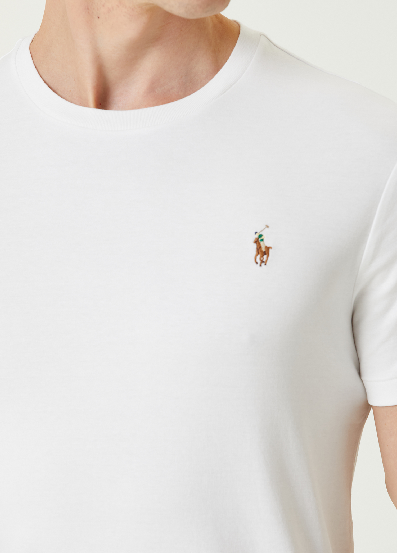 Beyaz Logo Nakışlı T-shirt_4
