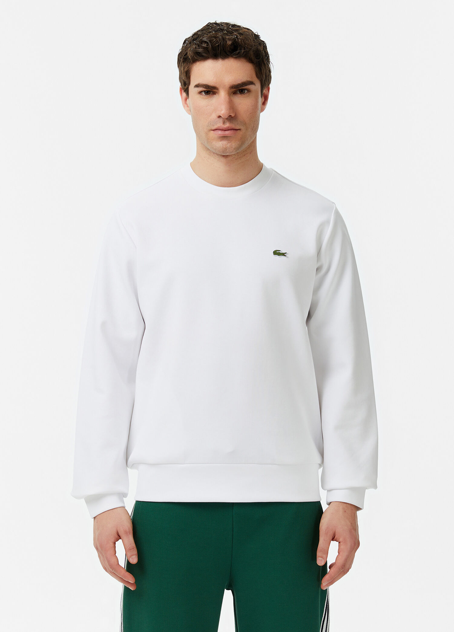 WHITE-001 Lacoste WHITE-001 Men White Classic Fit Crew Neck Long Sleeve Men's Sweatshirt 1944605 | Beymen