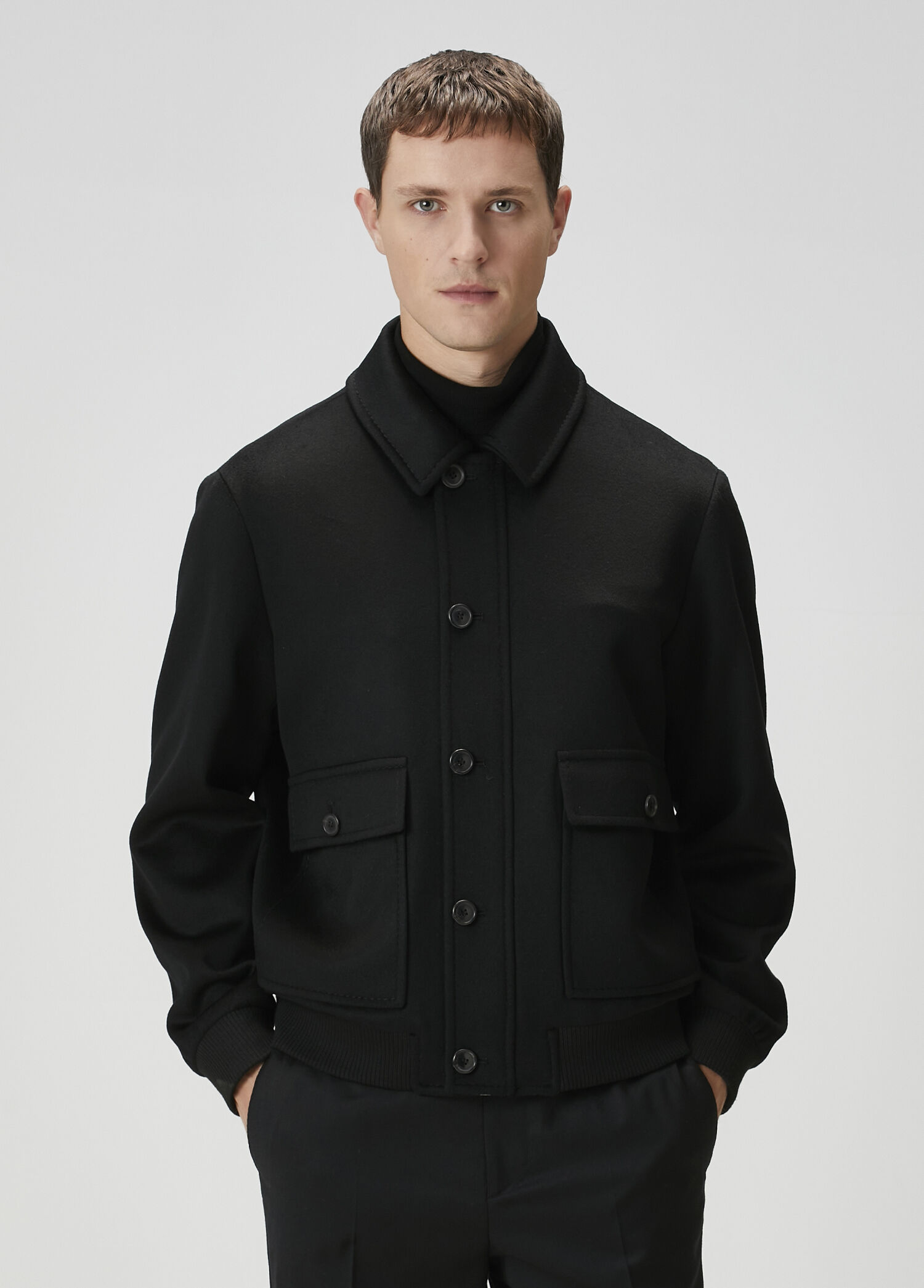 Siyah Yün Bomber Mont