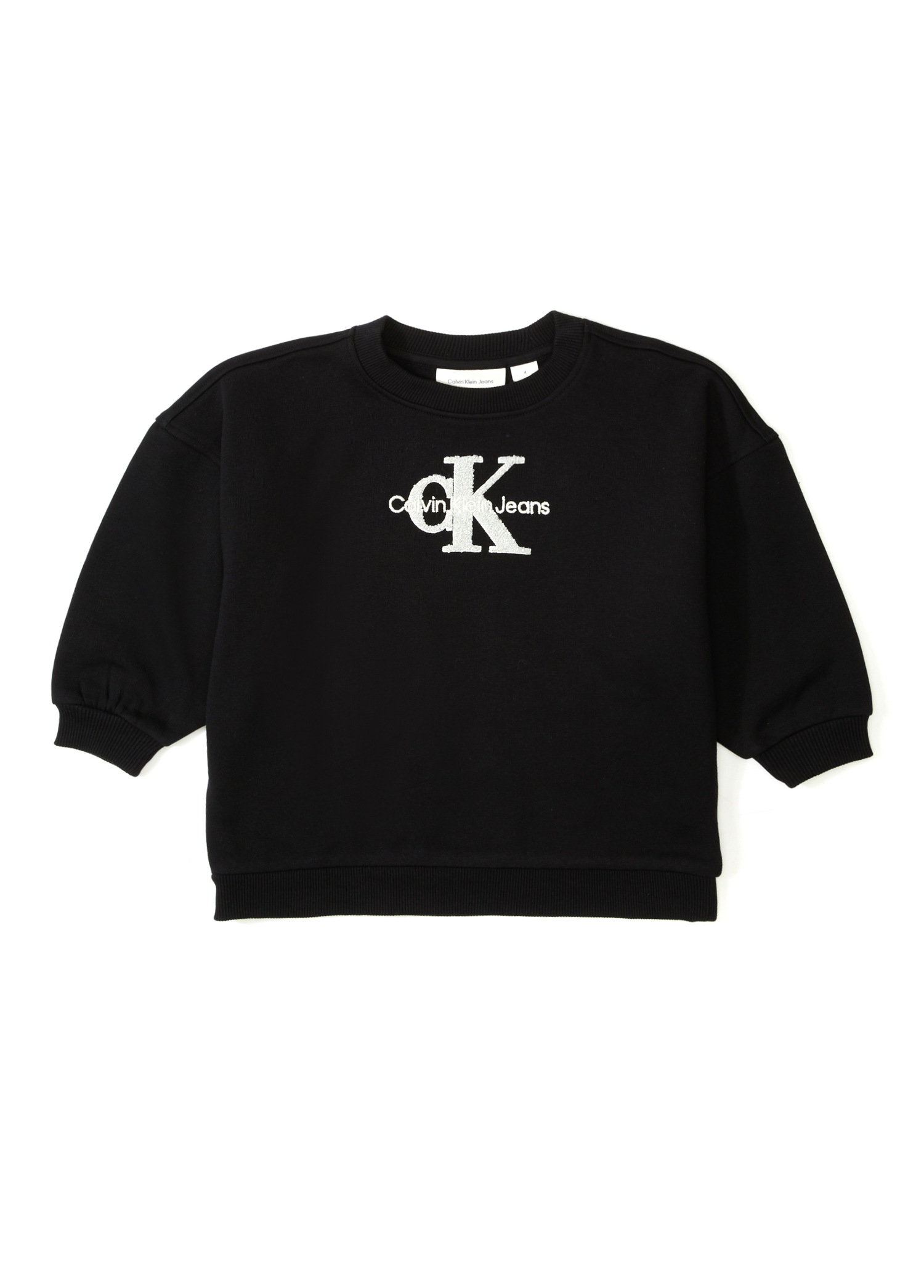 Siyah Logo Nakışlı Kız Çocuk Sweatshirt