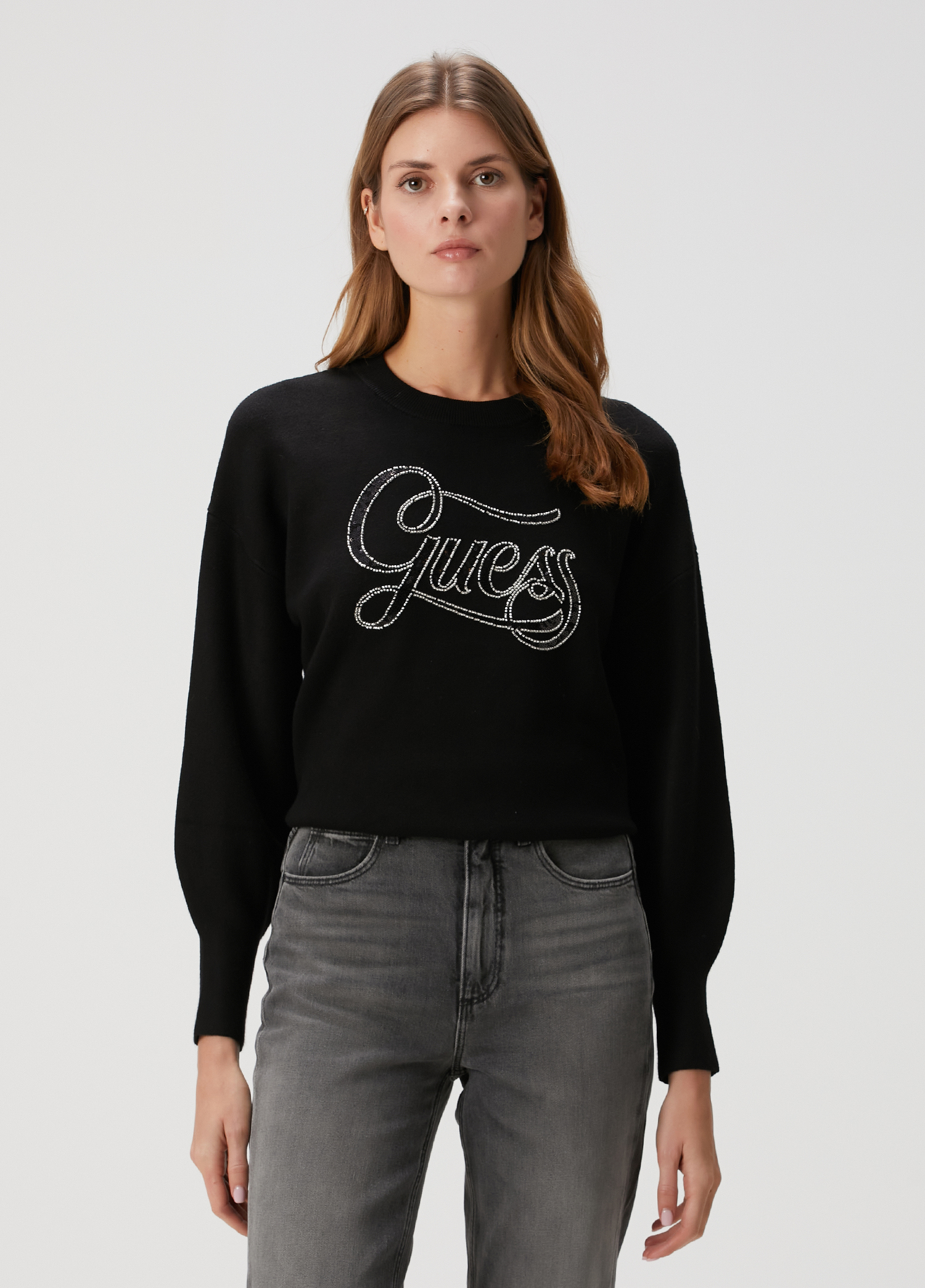 Laura Siyah Kapüşonlu Sweatshirt