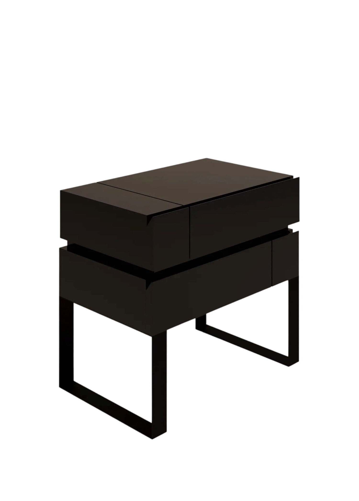 De Stijl Siyah Lake Metal Ayaklı Komodin