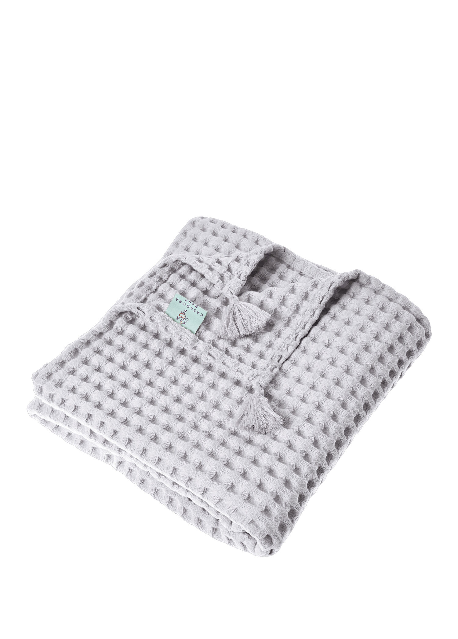 Gri %100 Pamuk Waffle Bebek Pike Örtü 90 x 120 cm