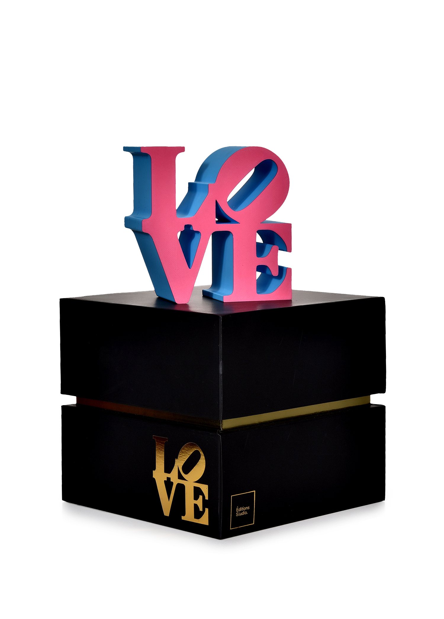 Robert Indiana Love Small Mavi Pembe Heykel