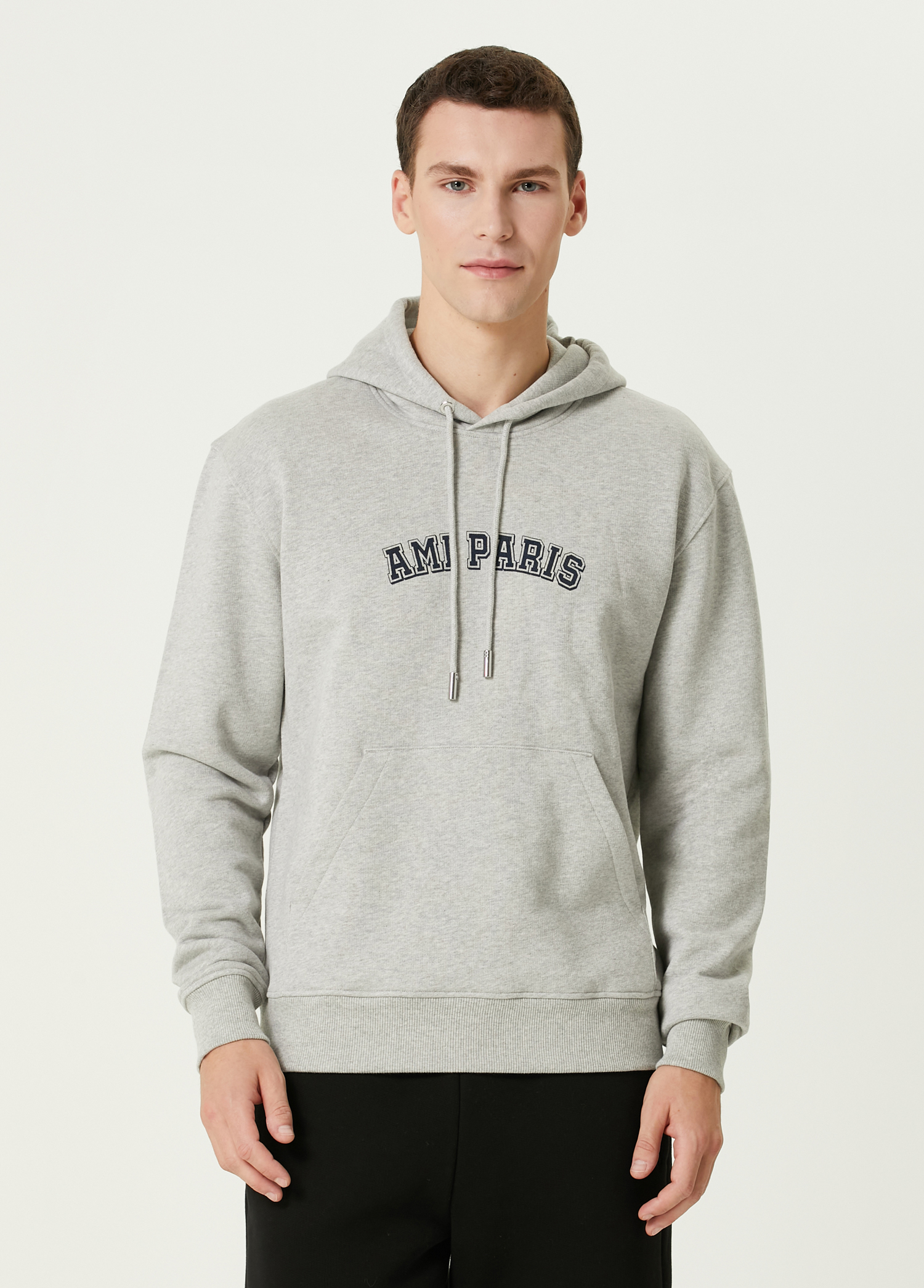 Gri Kapüşonlu Sweatshirt