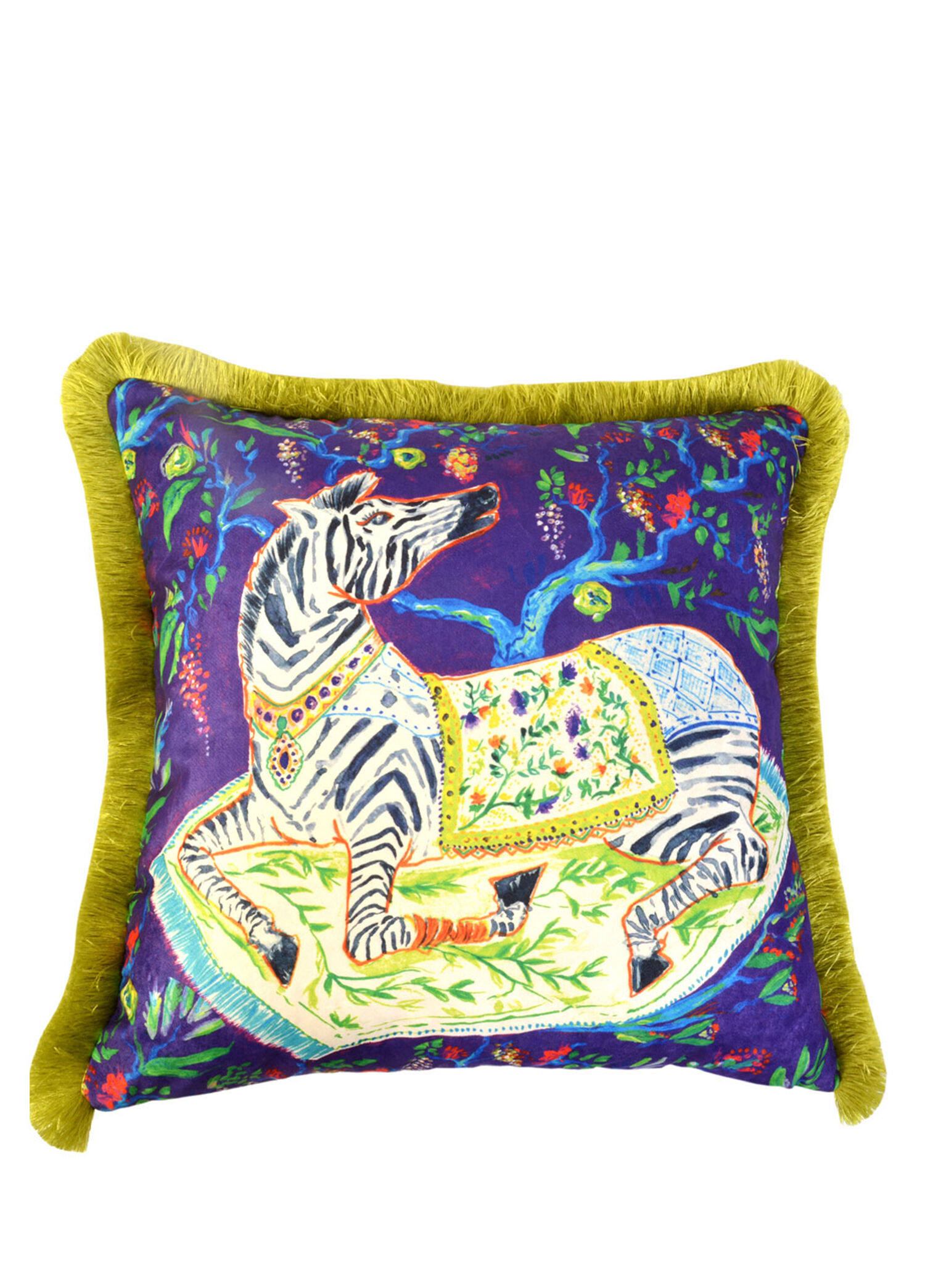 Zebra Desenli Kadife Dekoratif Kırlent Kılıfı 45 x 45 cm