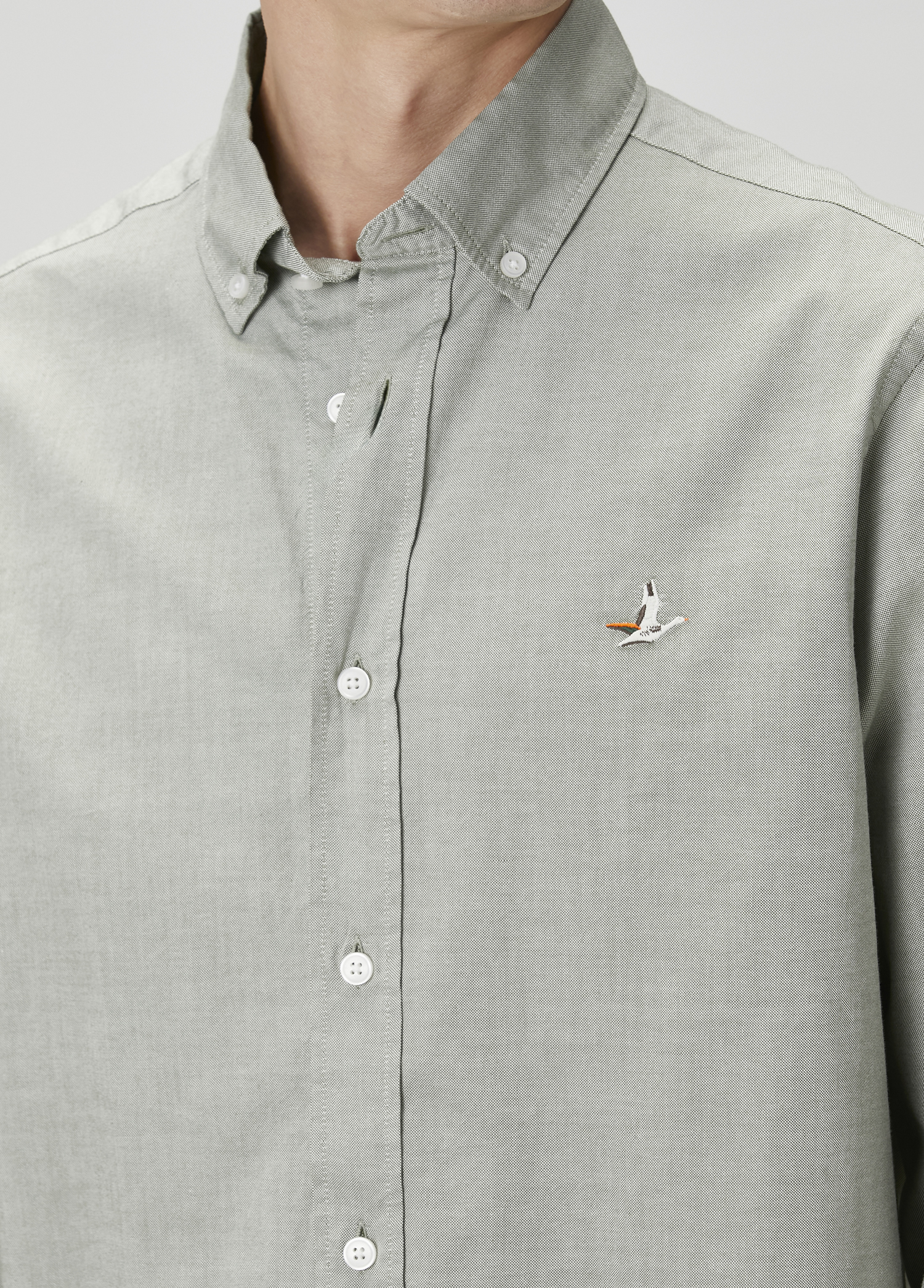 Comfort Fit Açık Haki Oxford Gömlek_5