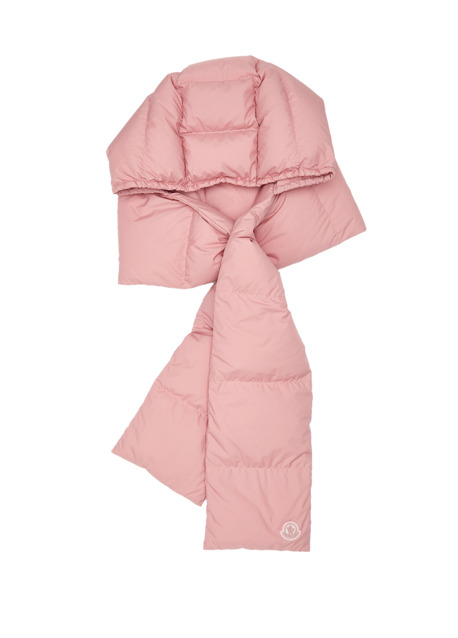 Pembe Kapüşonlu Kadın Puffer Atkı