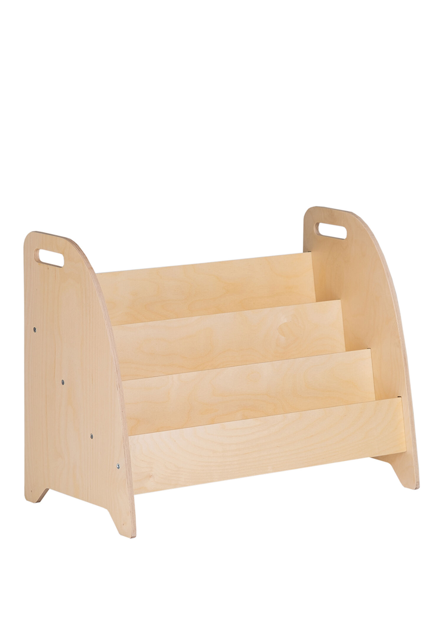 Montessori Huş Ahşap Taşınabilir Açılı Çocuk Kitaplık 50 cm