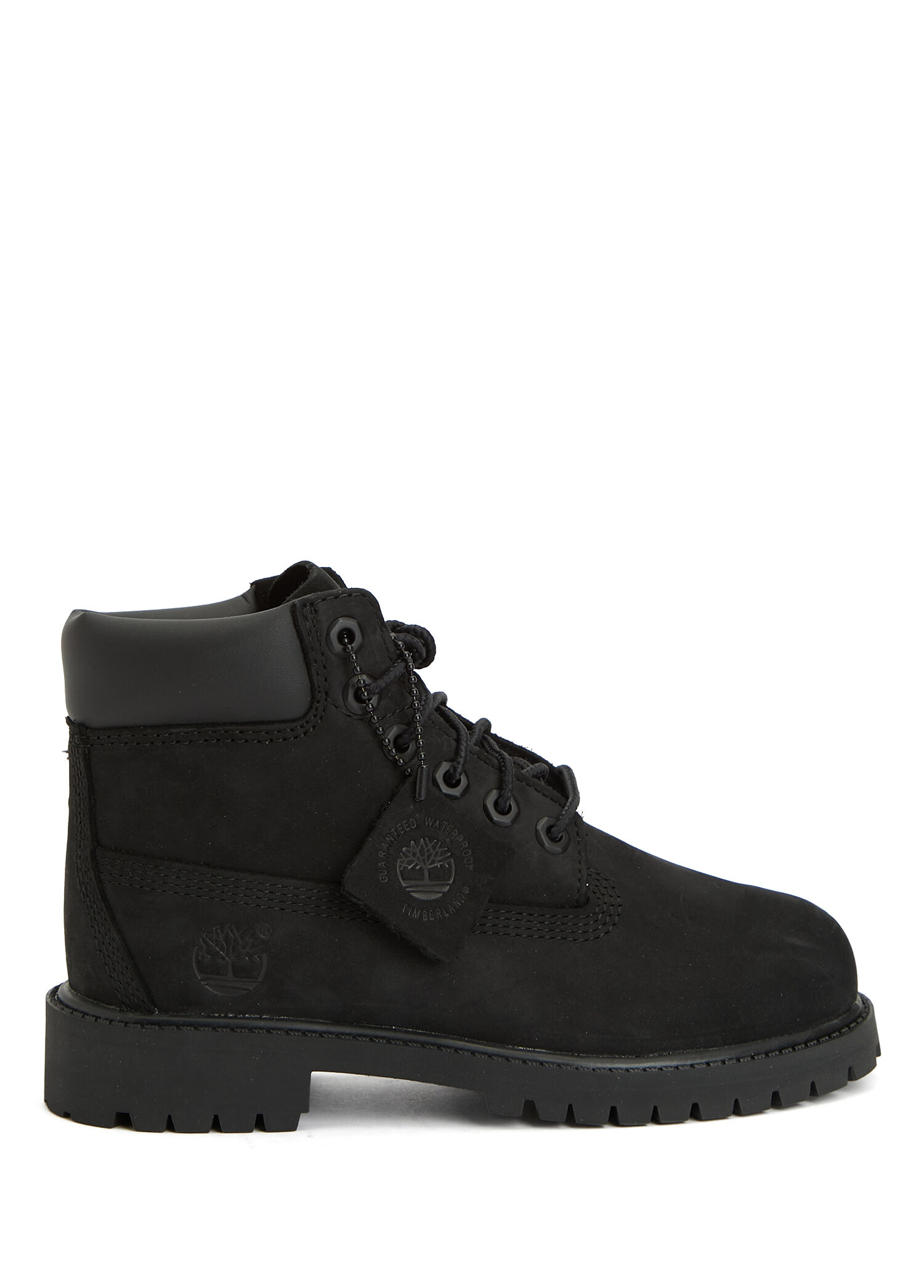Premium 6 Inch Siyah Unisex Çocuk Deri Bot