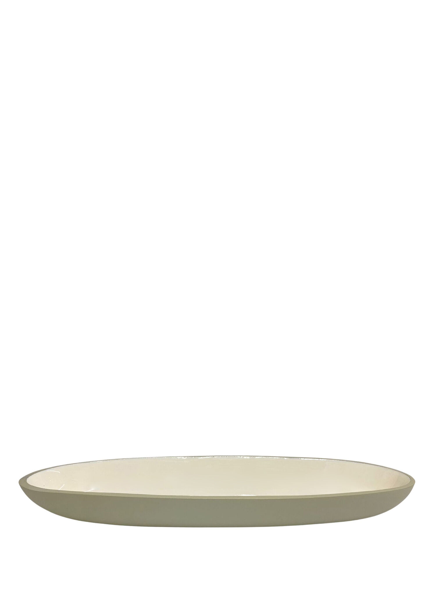 Gri Ahşap Oval Sunum Tabağı 40 cm