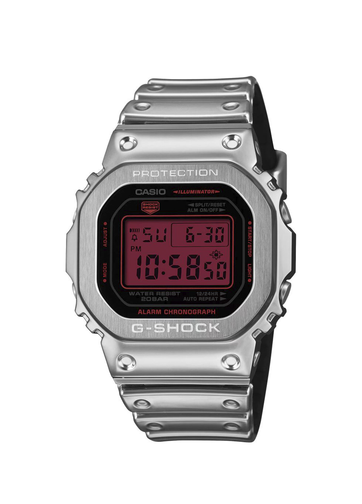 GM-5600YRA-8DR Gri Silikon Erkek Kol Saati