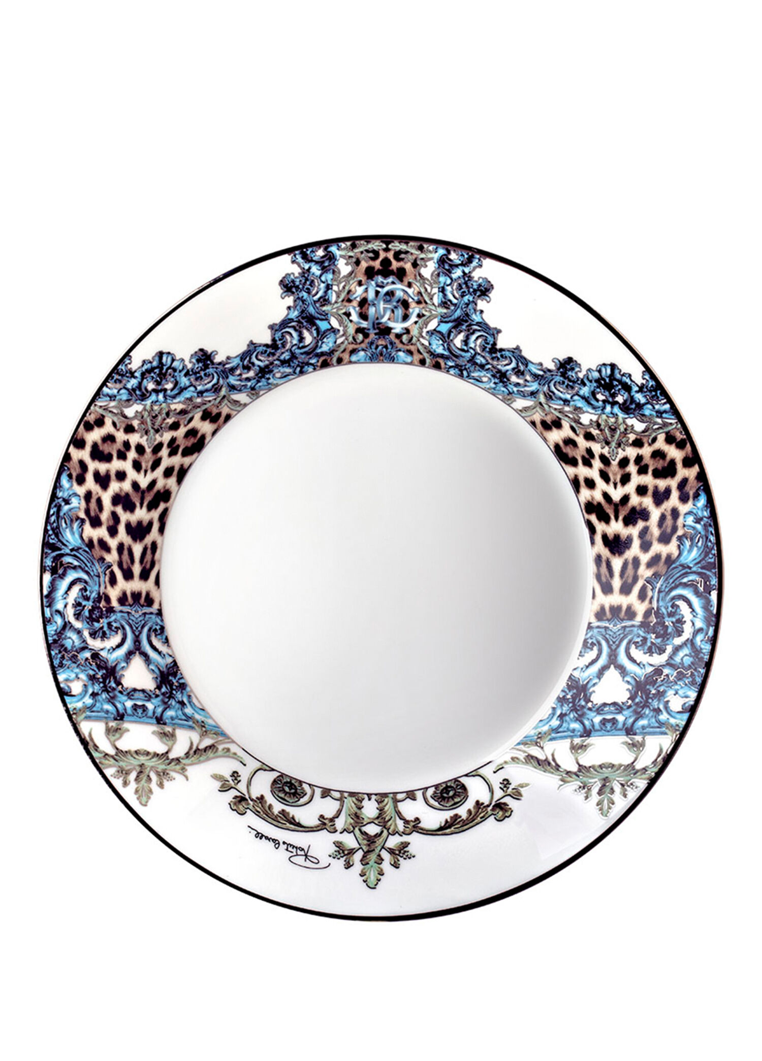 Palazzo Pitti Leopar Desenli Porselen Çukur Tabak 22 cm