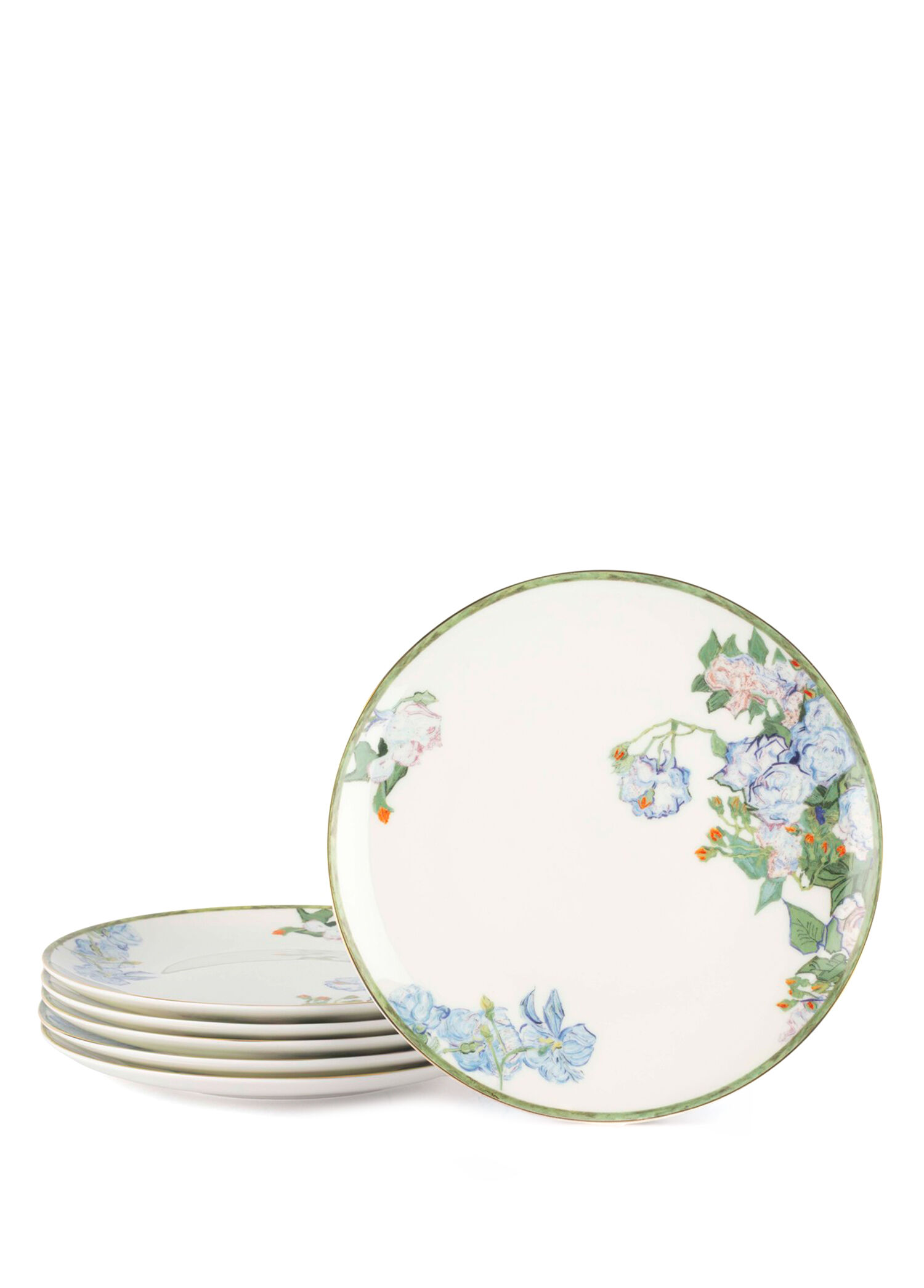 Monet Renkli Porselen 6'lı Pasta Tabağı 20 cm