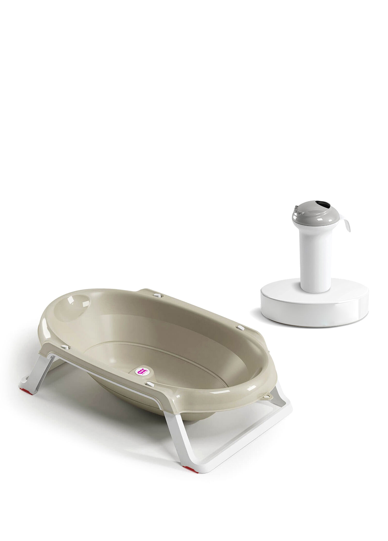 Onda Slim Katlanır Bebek Küveti ve Açık Gri Splash Bebek Duşu Banyo Seti
