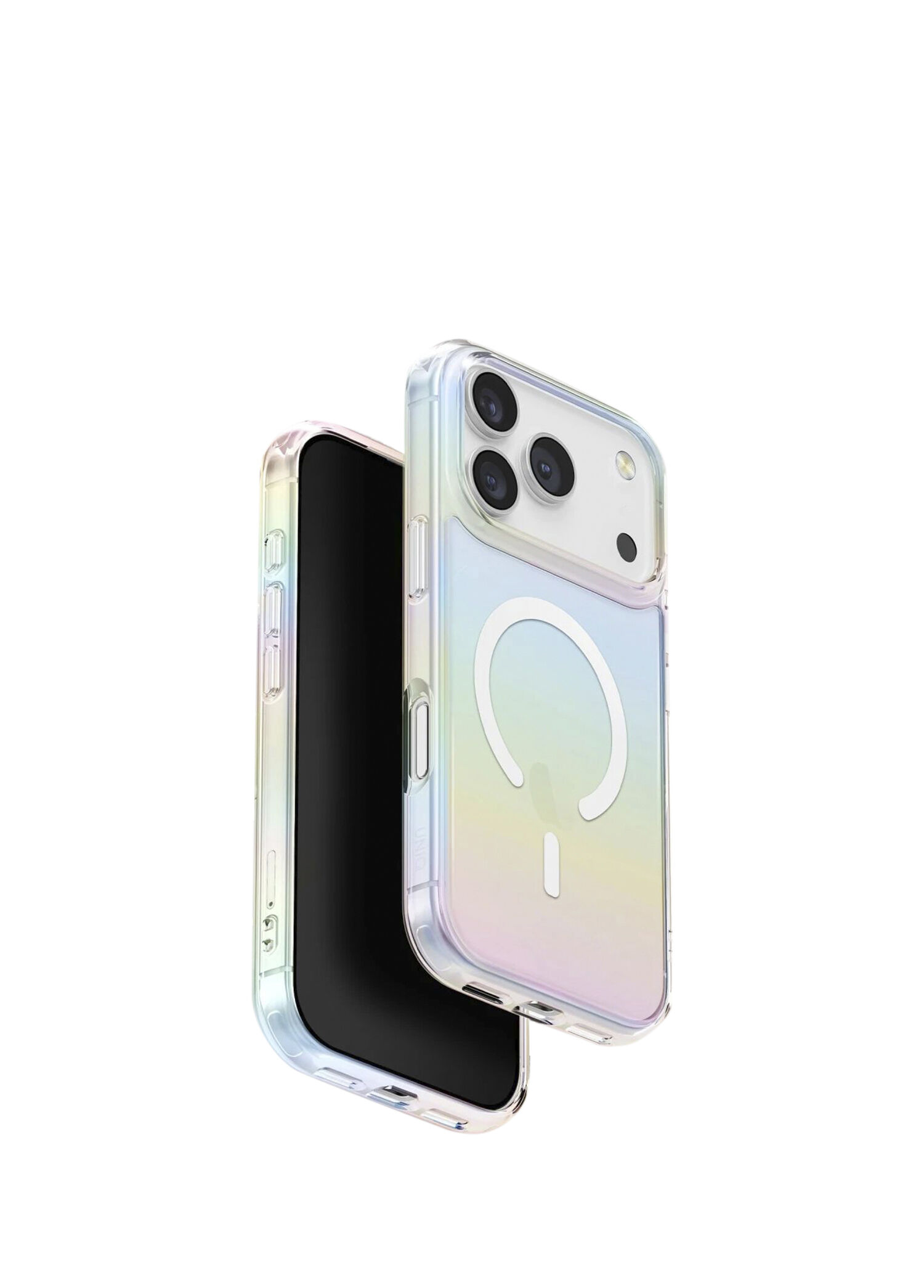 Iridescia iPhone 17 Pro Max MagSafe Uyumlu Rainbow Beyaz Telefon Kılıfı