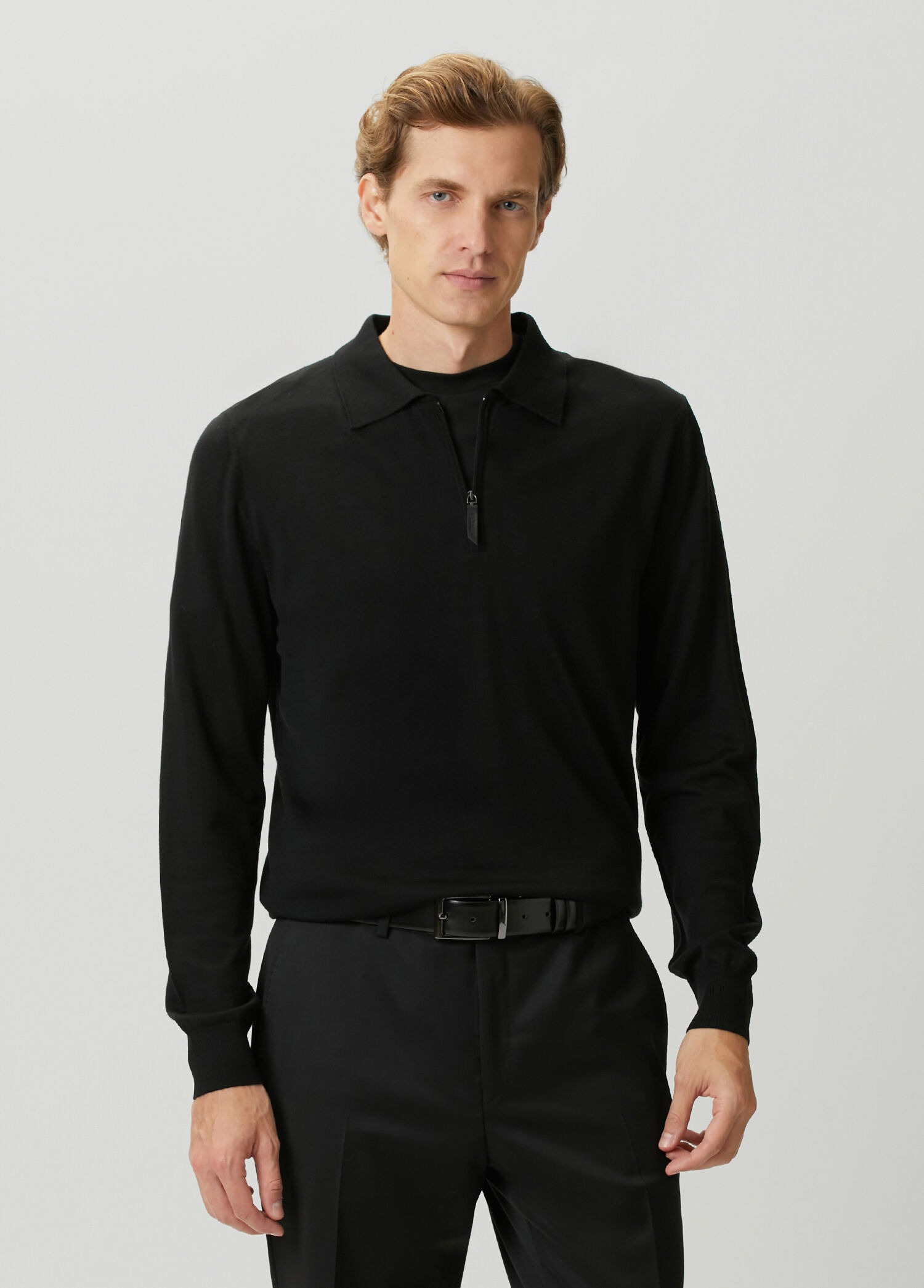 Black Polo Wool Sweater
