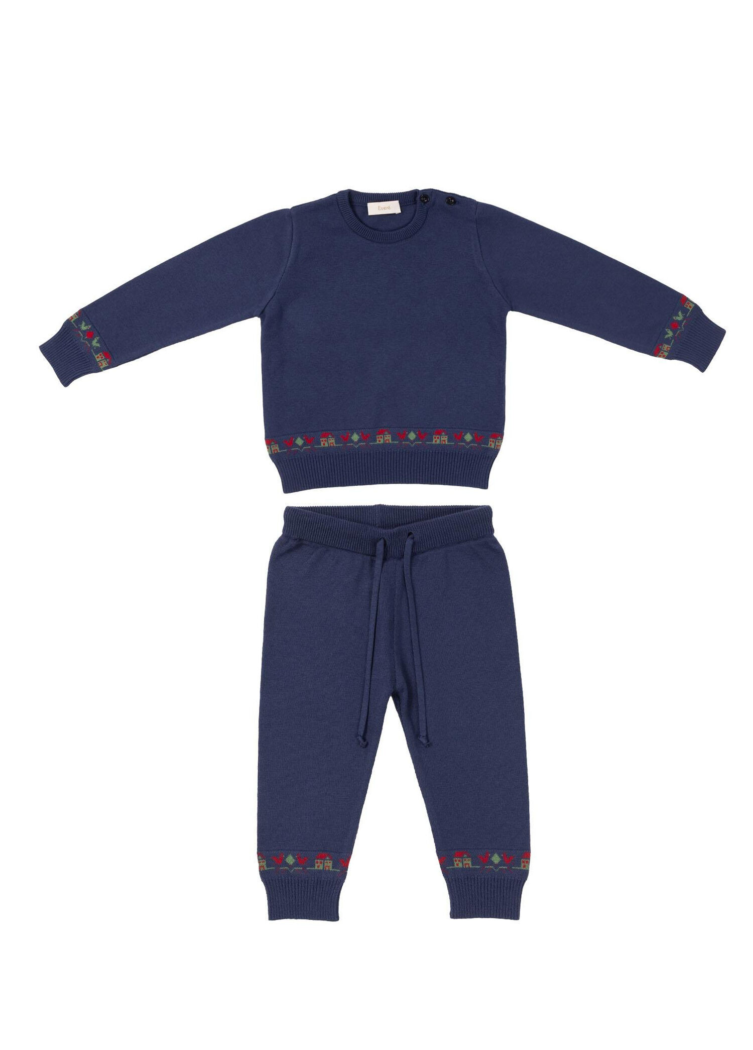 Little Farmer Lacivert Tavuk Desenli Unisex Çocuk Eşofman Takımı