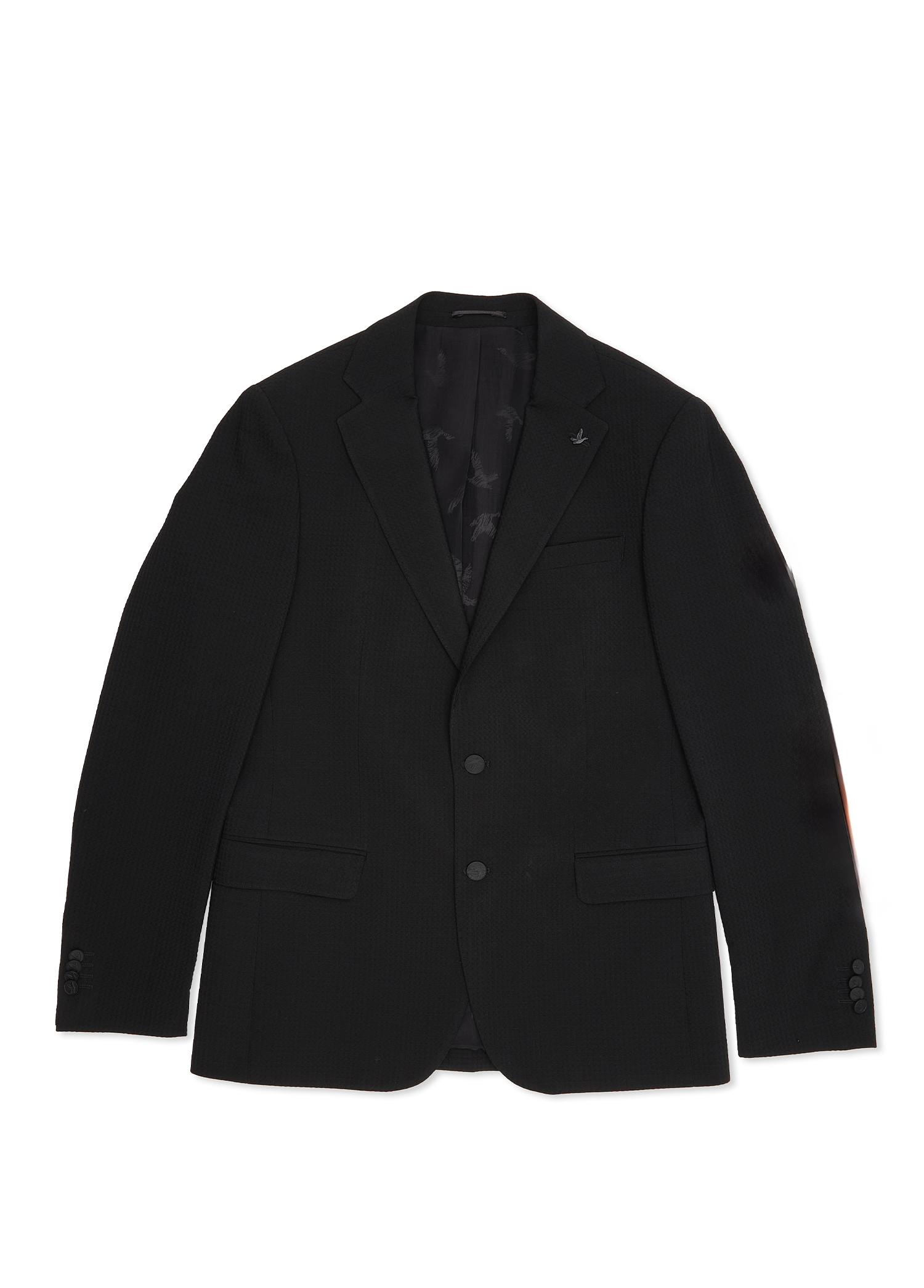 Siyah İri Dokulu Yün Blazer_8