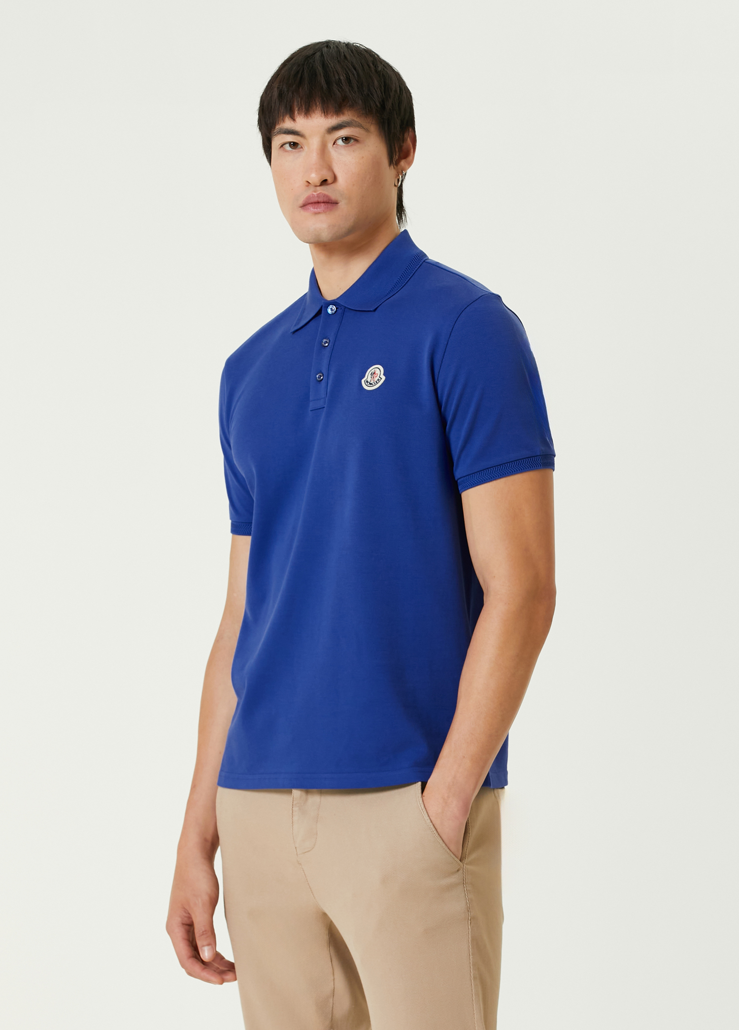 Mavi Polo Yaka Logo Detaylı T-shirt