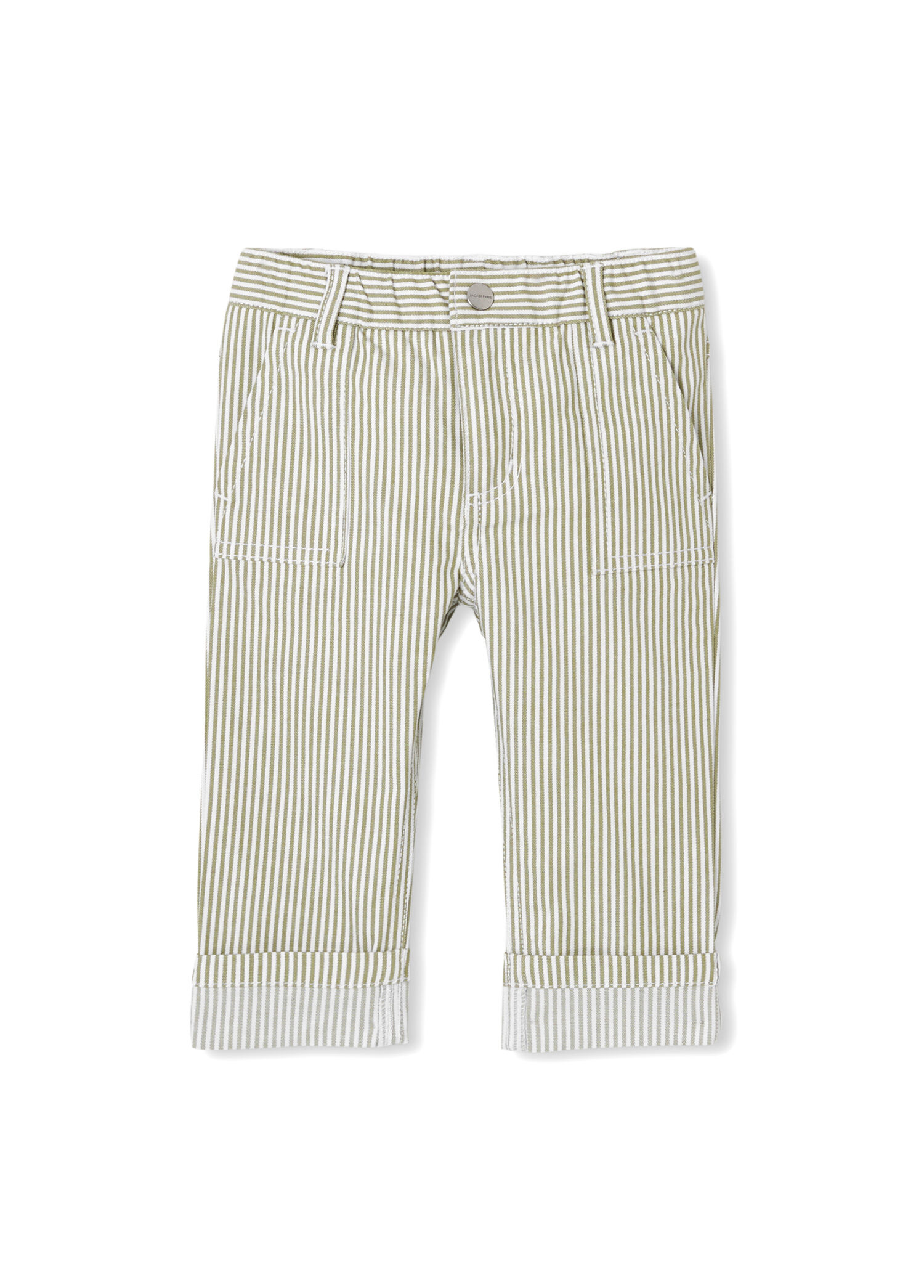Yeşil Çizgili Twill Erkek Bebek Pantolon
