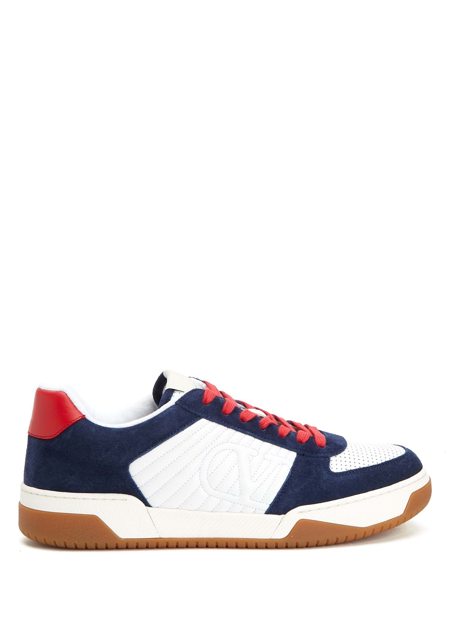 Sparry Navy White Men's Leather Sneakers