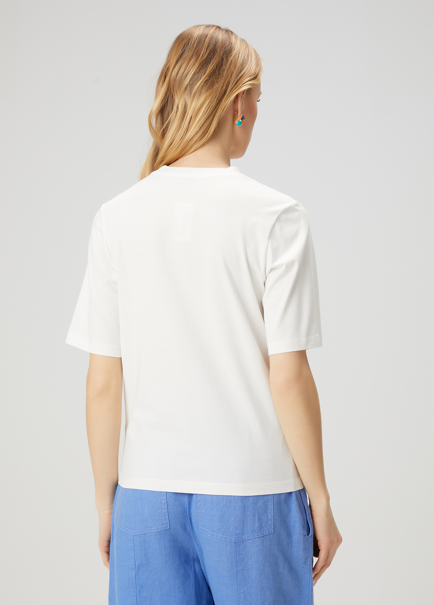 Beyaz Baskılı T-shirt_5