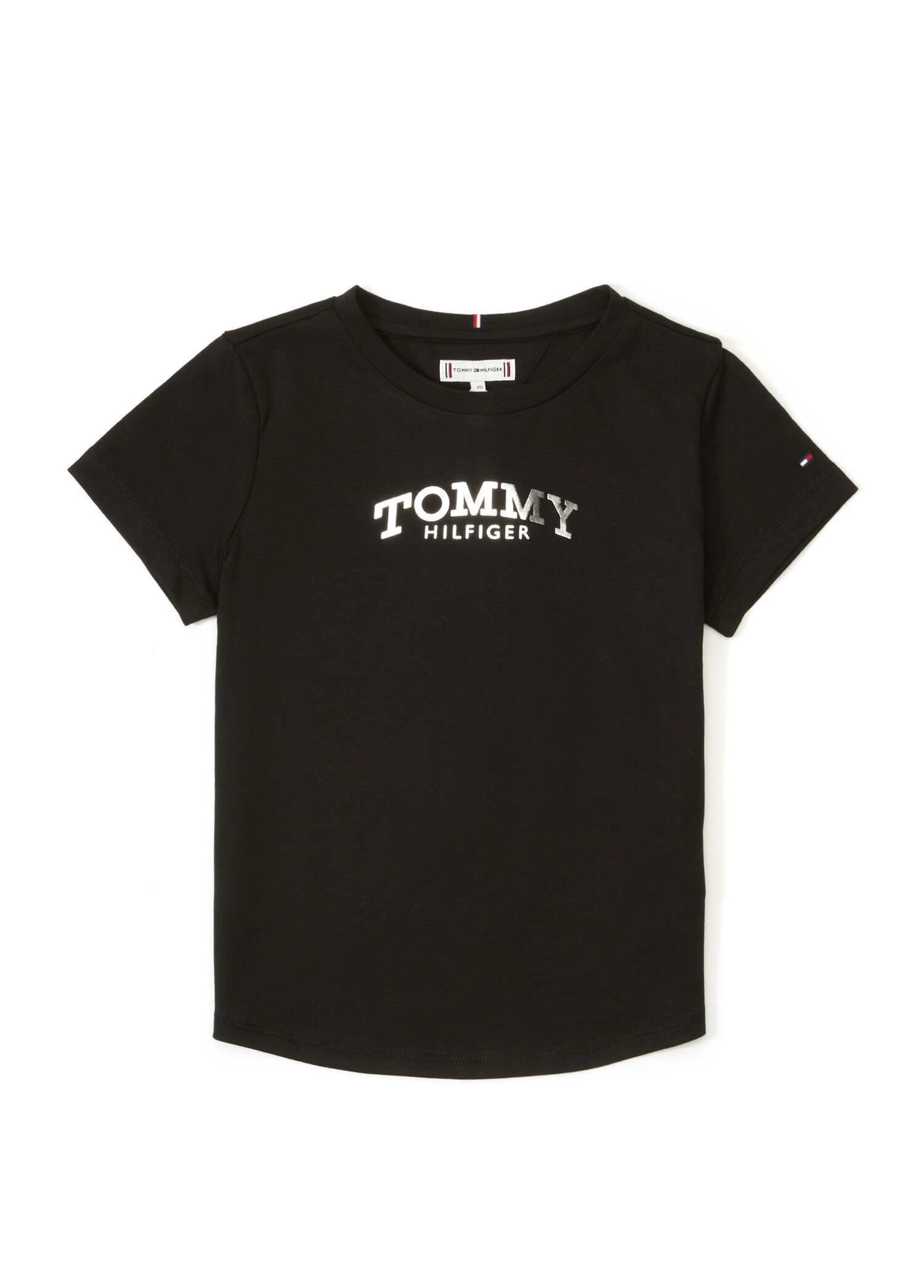 Siyah Logo Baskılı Kız Çocuk T-shirt