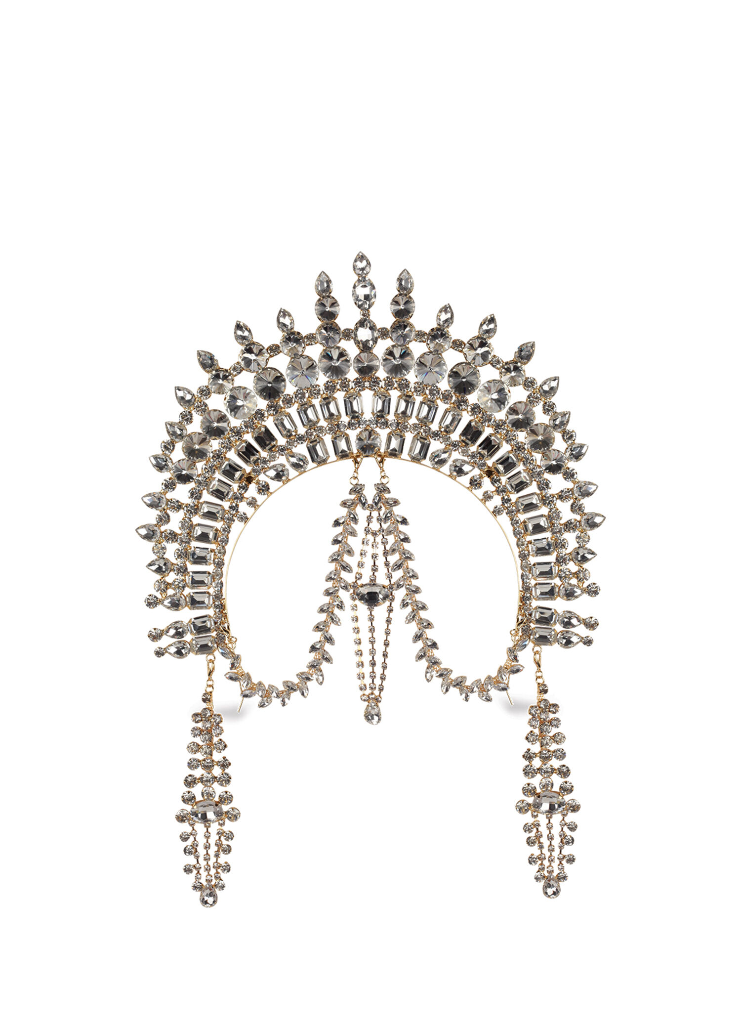 Byzantine Headpiece Altın Kaplama Kristal Taşlı Kadın Saç Aksesuarı