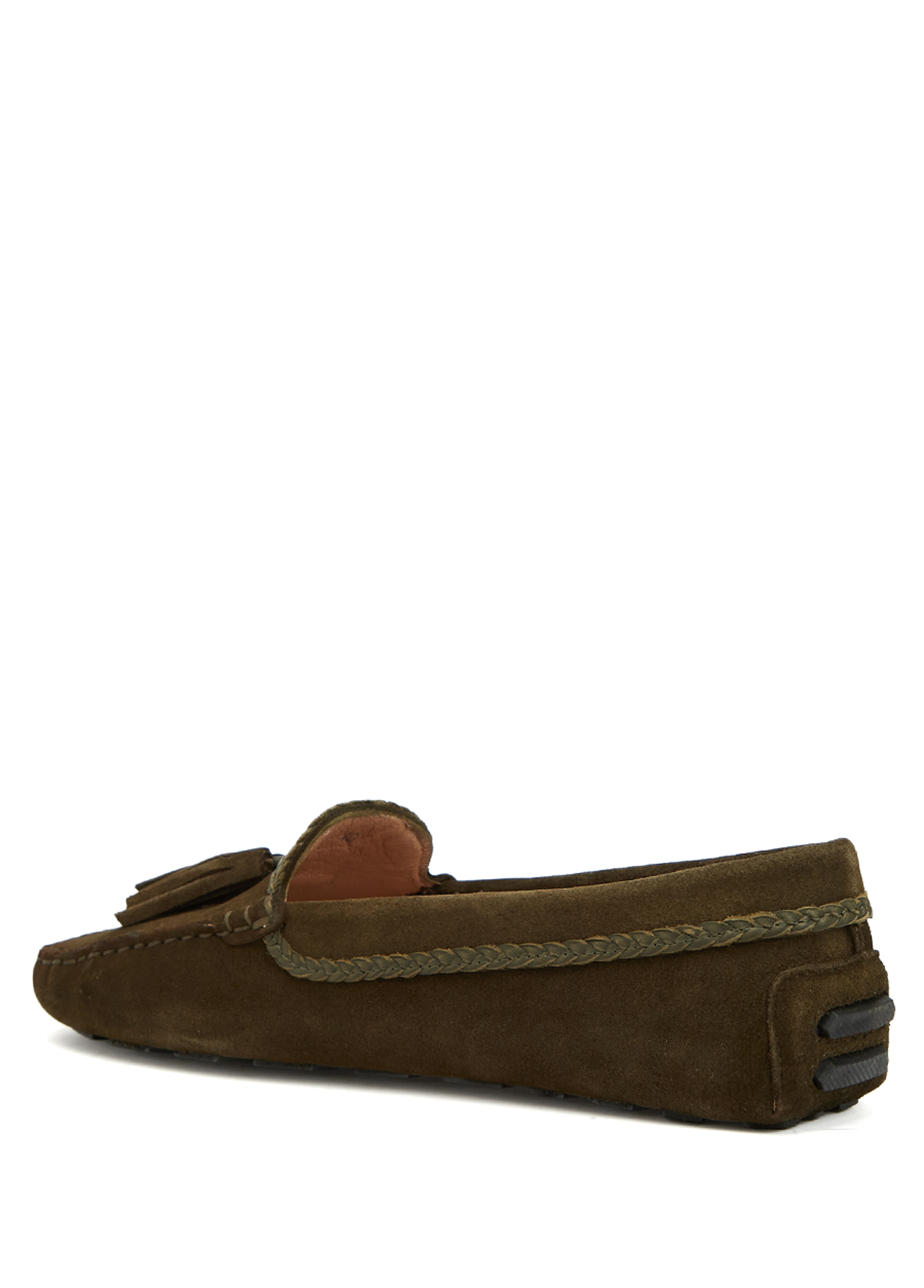Haki Kadın Deri Loafer_2