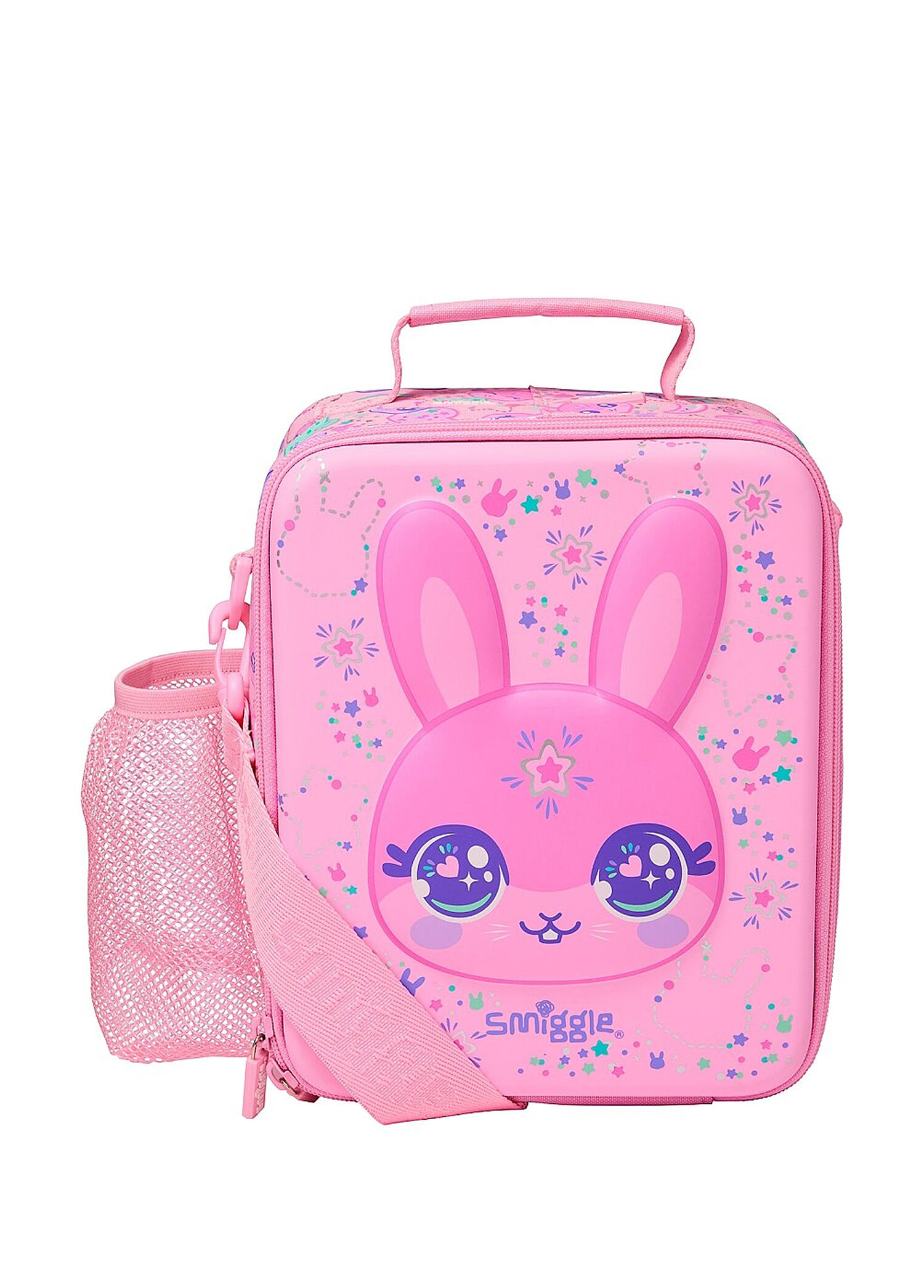 P Smiggle All Stars Pink Strappy Girls Lunch Box