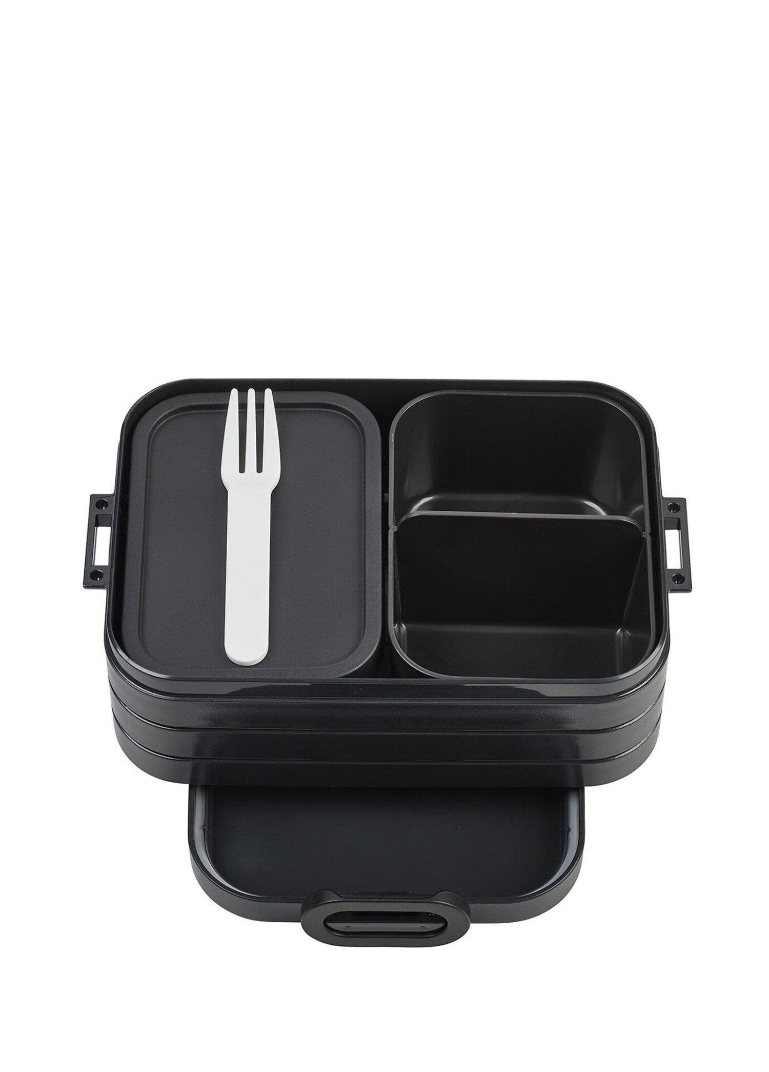 Bento Lunch Box Take A Break Midi Bölmeli Siyah Plastik Portatif Yemek Kabı