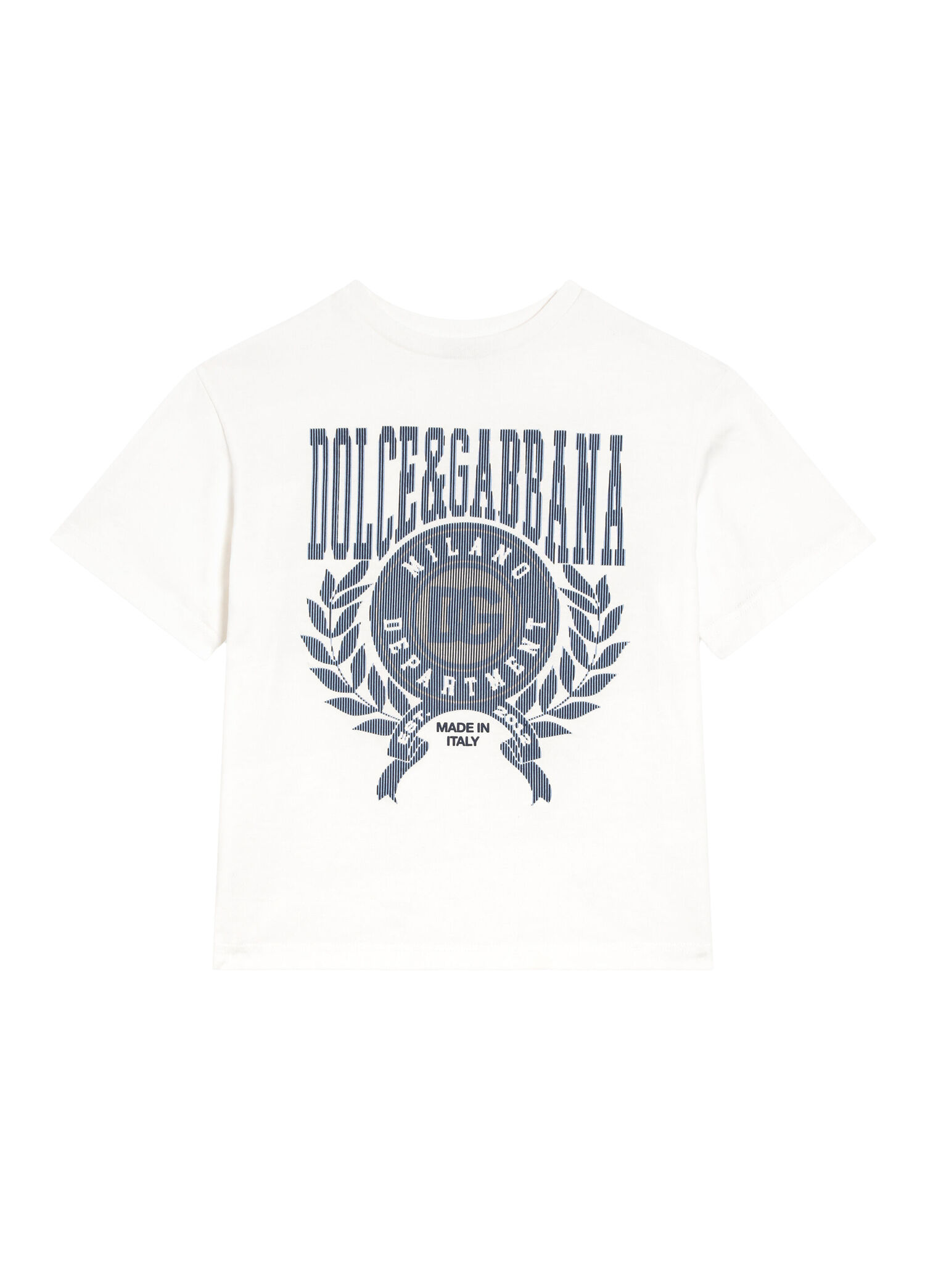 Beyaz Logo Baskılı Erkek Çocuk T-shirt