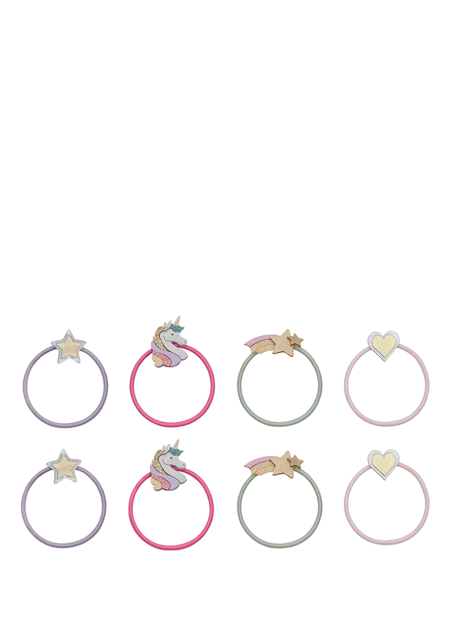 Dreamy Unicorn Renkli 8'li Kız Çocuk Lastik Toka