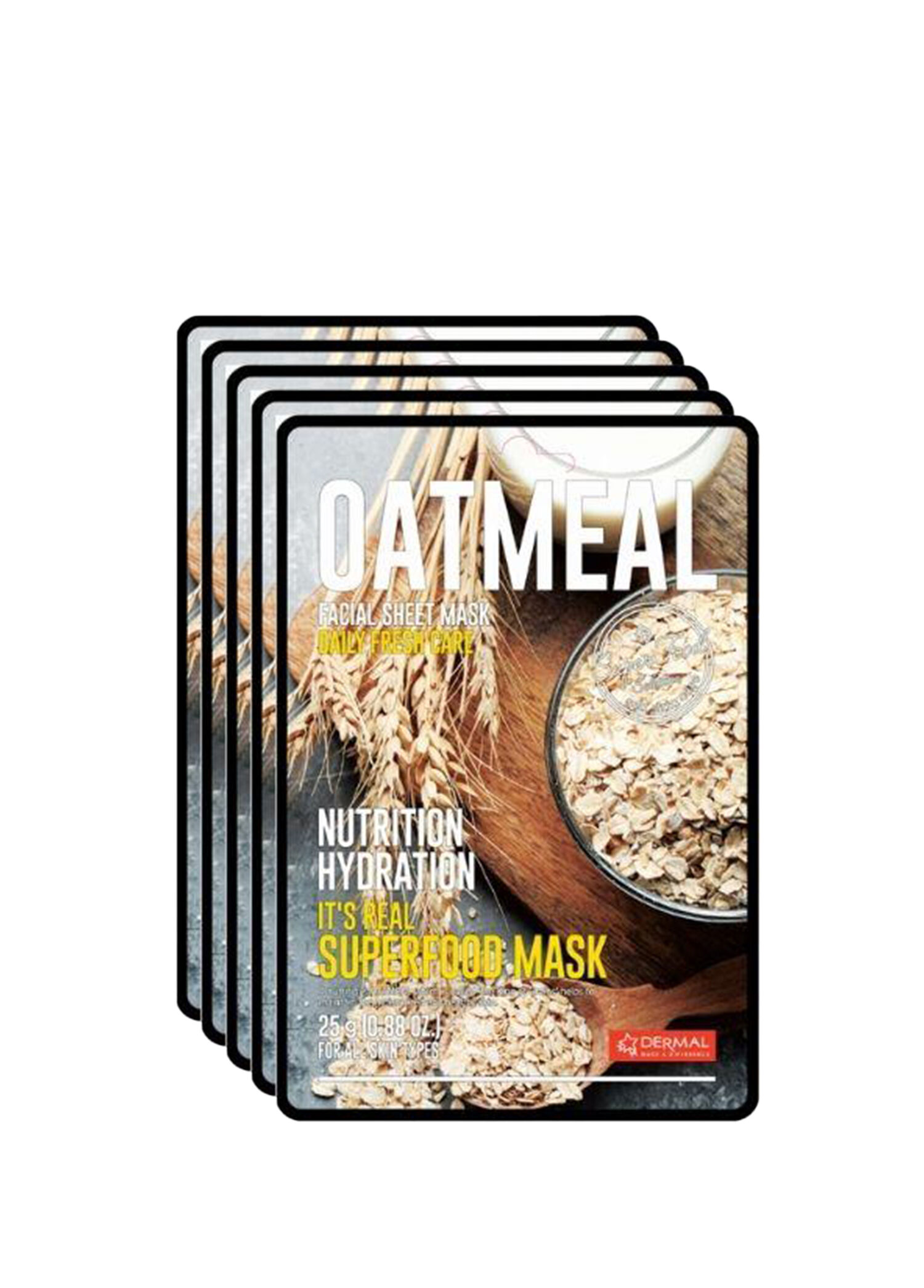 Oatemal Facial Sheet Mask Superfood  Besleyici ve Nemlendirici Yulaf Yüz Maskesi 5'li Set 25 gr