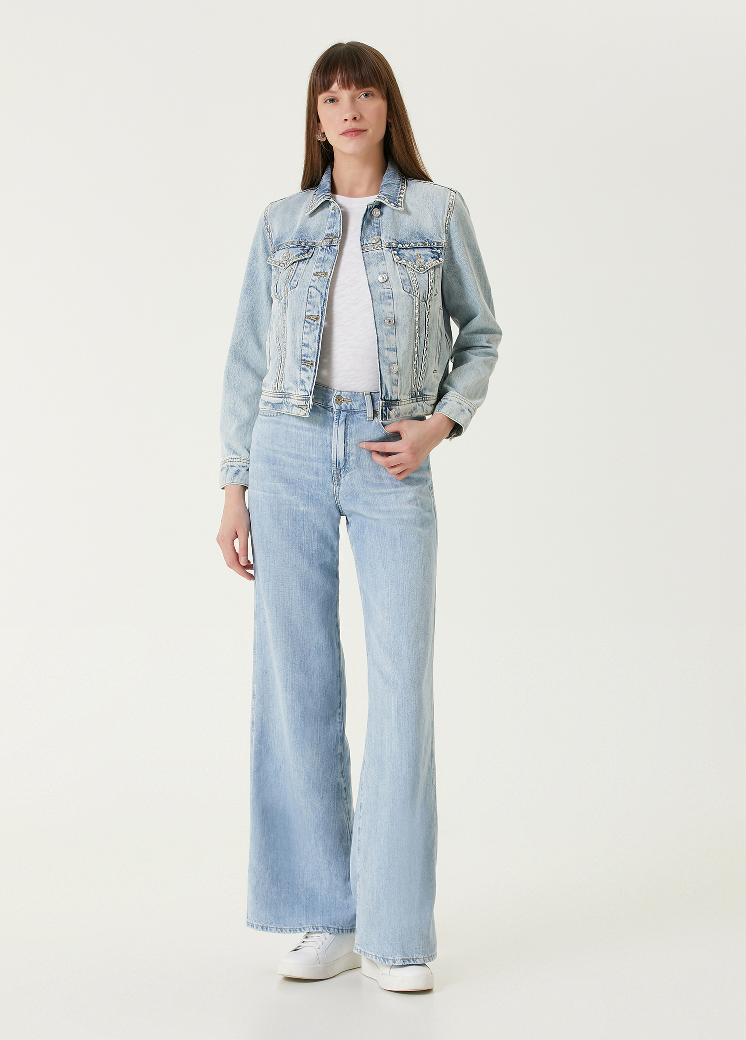 Lotta Mavi Wide Leg Jean Pantolon