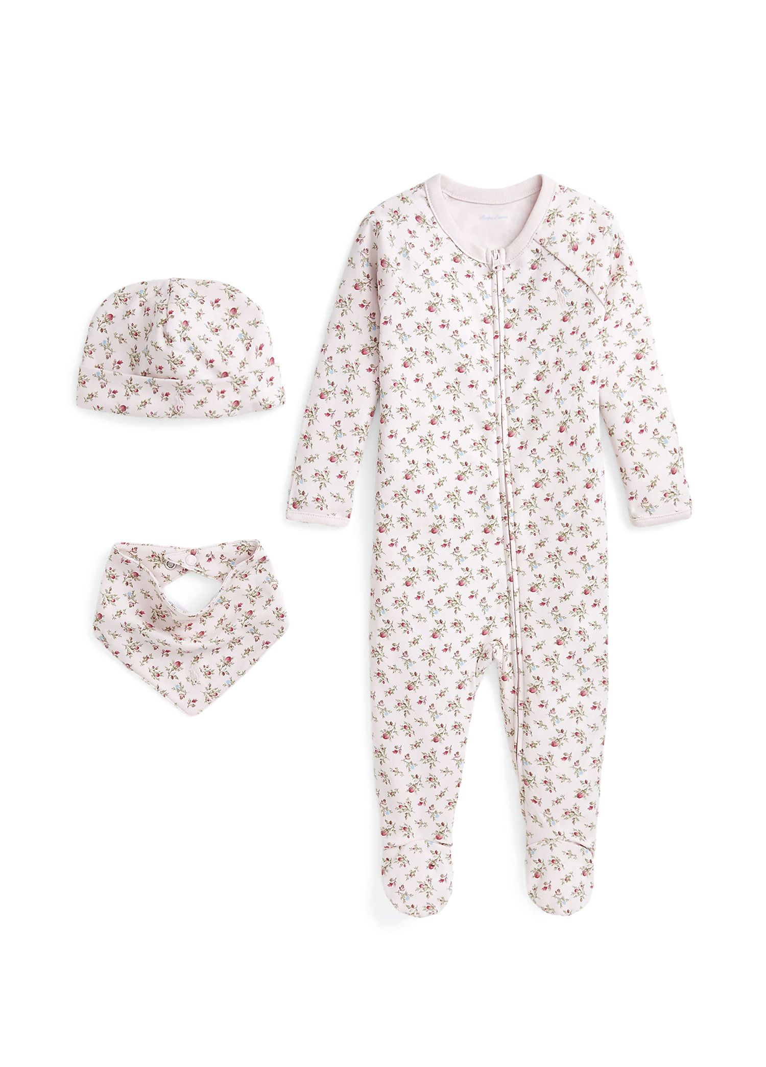 Polo Ralph Lauren Pink Patterned Baby Girl 3 Pieces Set