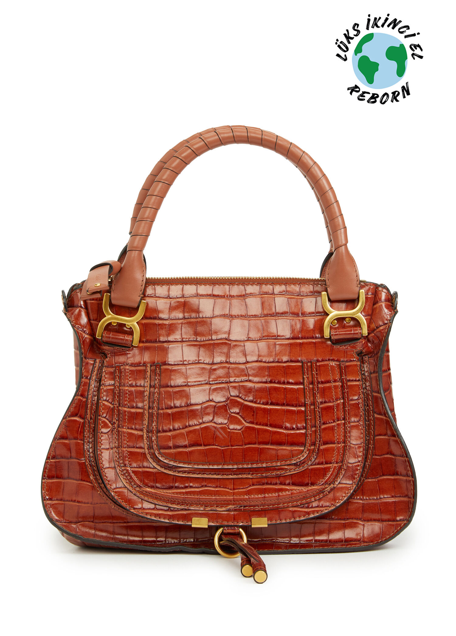 Chloé Embossed Marcie Saddle Çanta