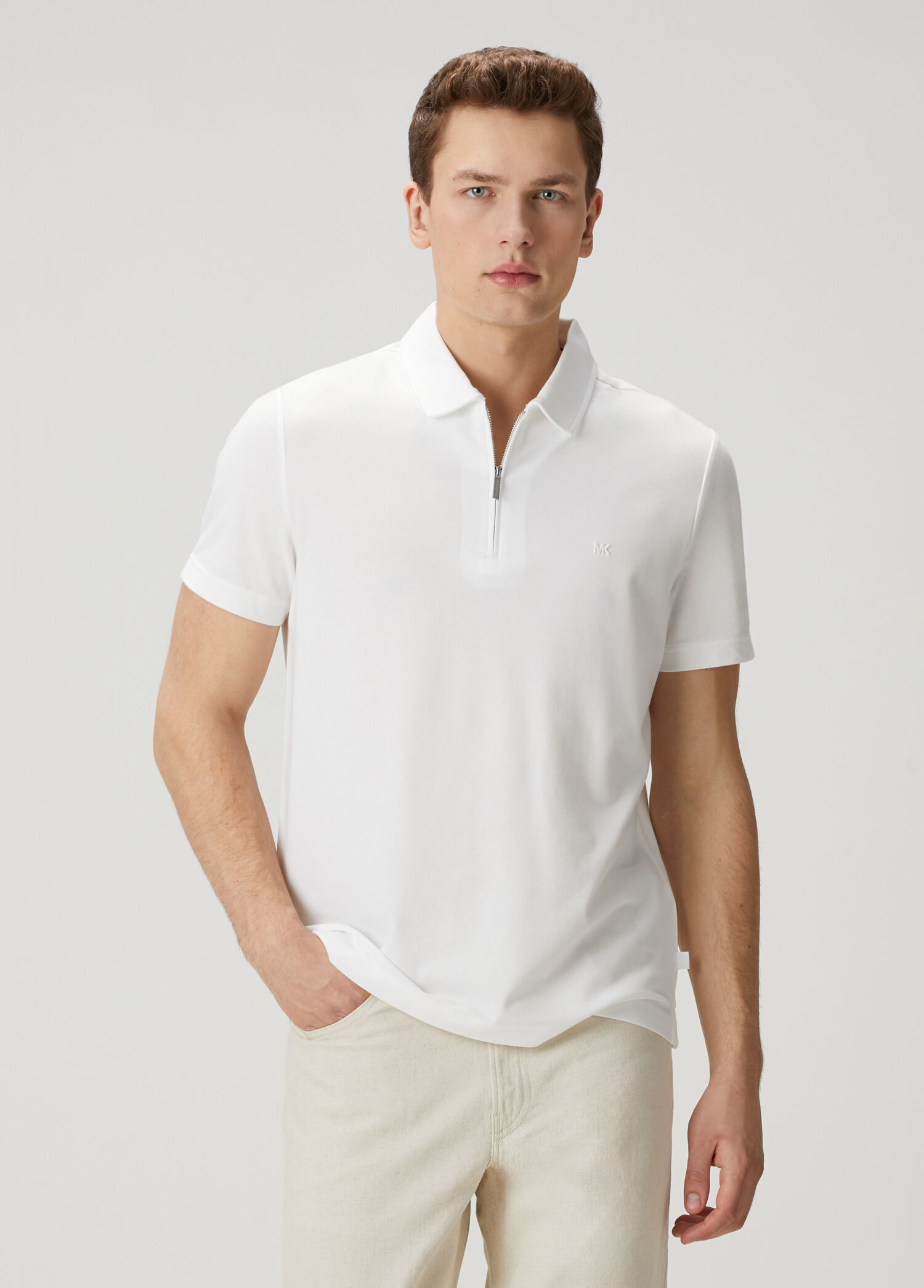 Beyaz Polo Yaka T-shirt