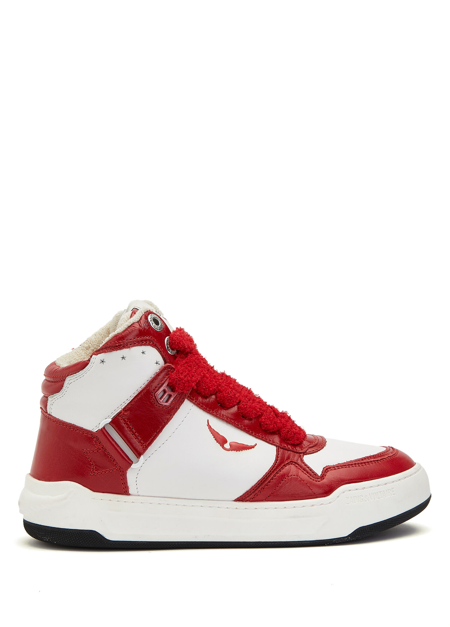 Kırmızı Logo Detaylı Kadın Deri Sneaker