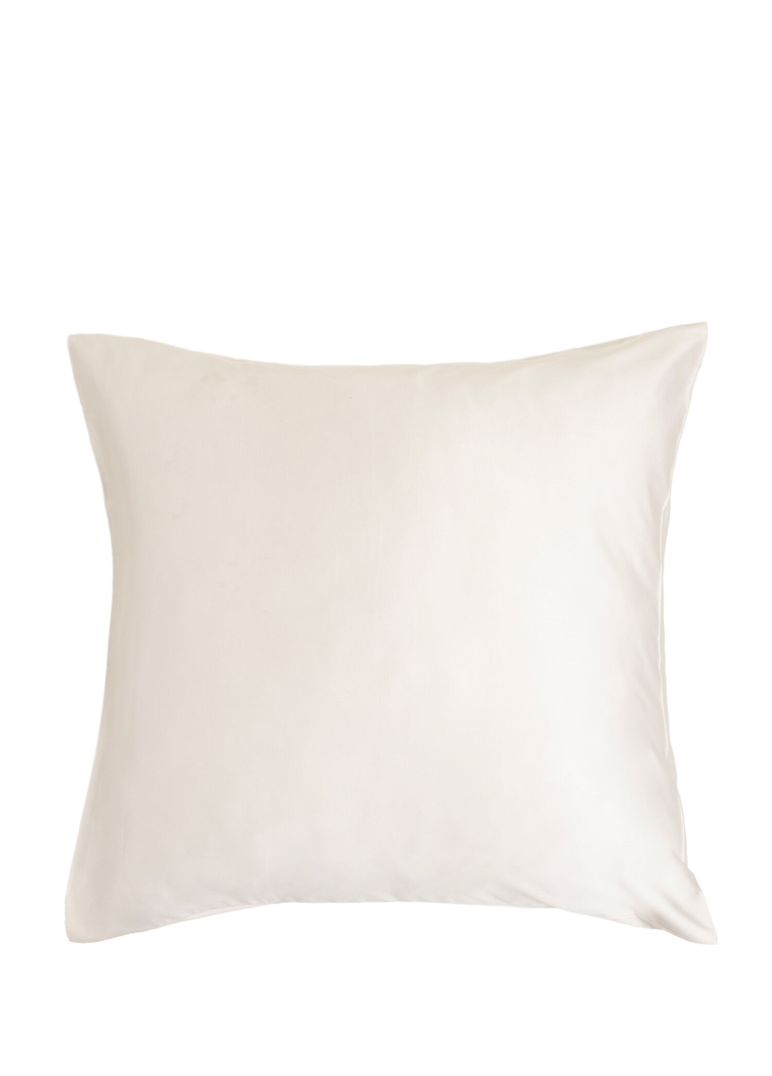 Solid Krem %100 Pamuk Saten Yastık Kılıfı 60x60 cm