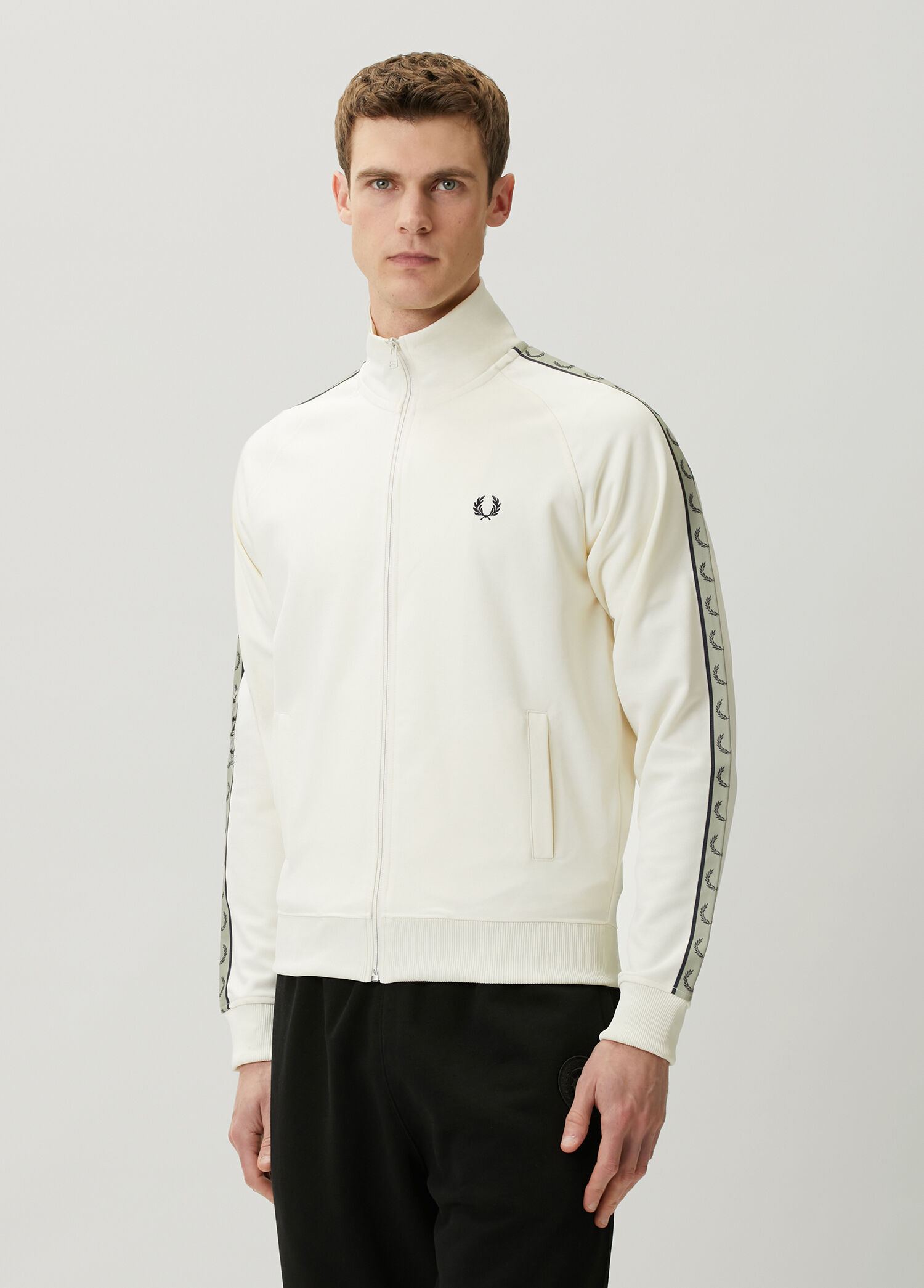 Fred Perry Çok Renkli 11 Erkek Beyaz Kontrast Logo Şeritli Ceket