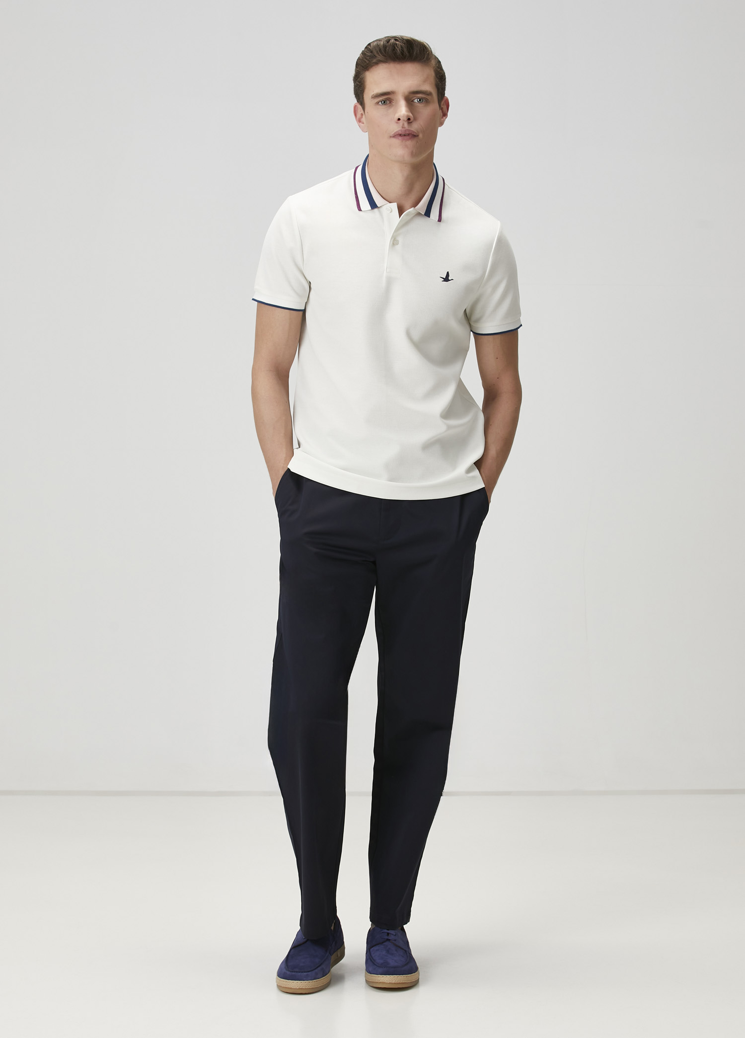 Comfort Fit Beyaz Polo Yaka T-shirt_2