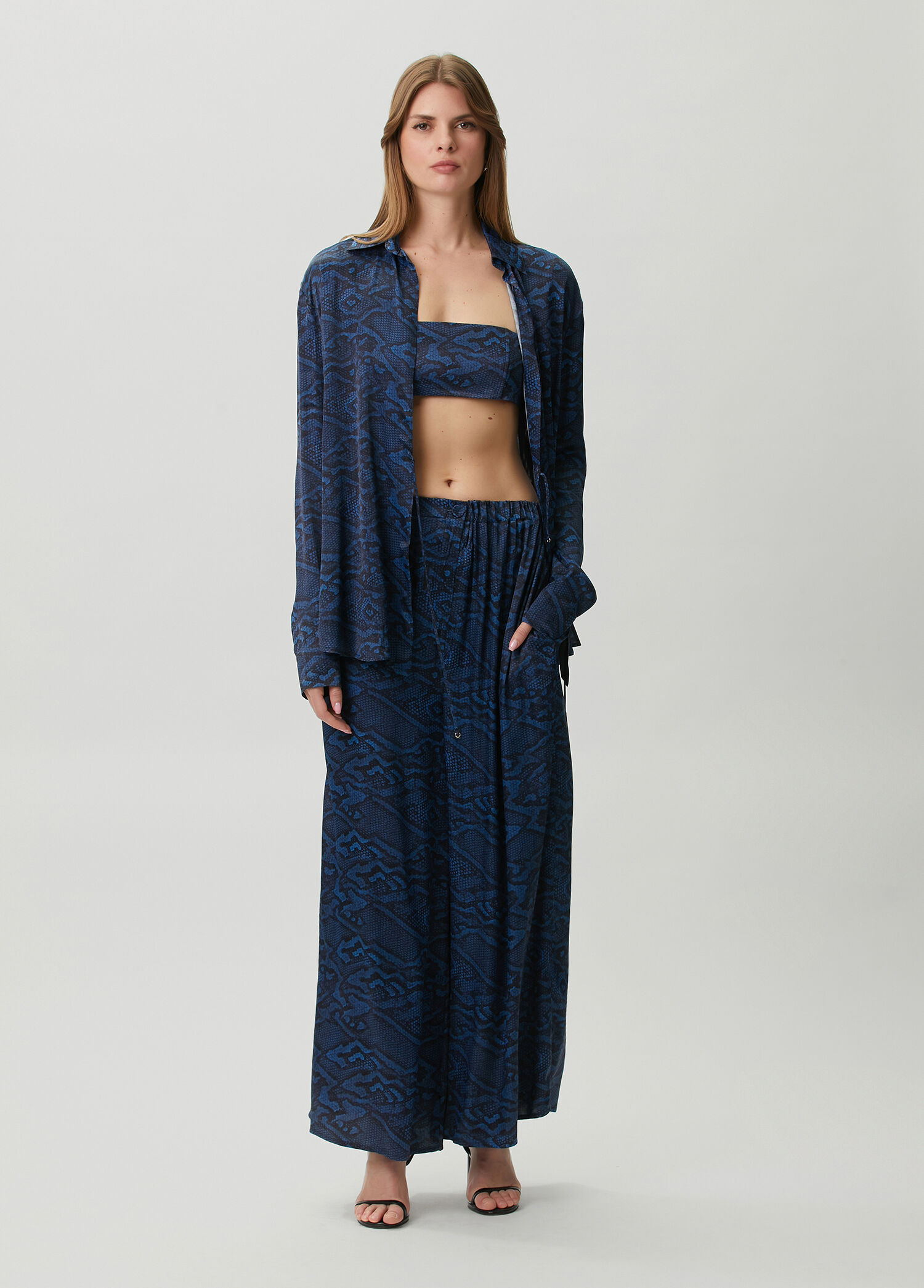 Nagara Mavi Wide Leg Pantolon