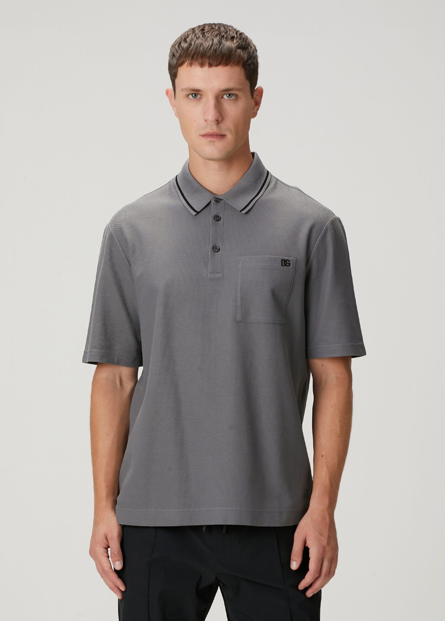 Gri Polo Yaka T-shirt