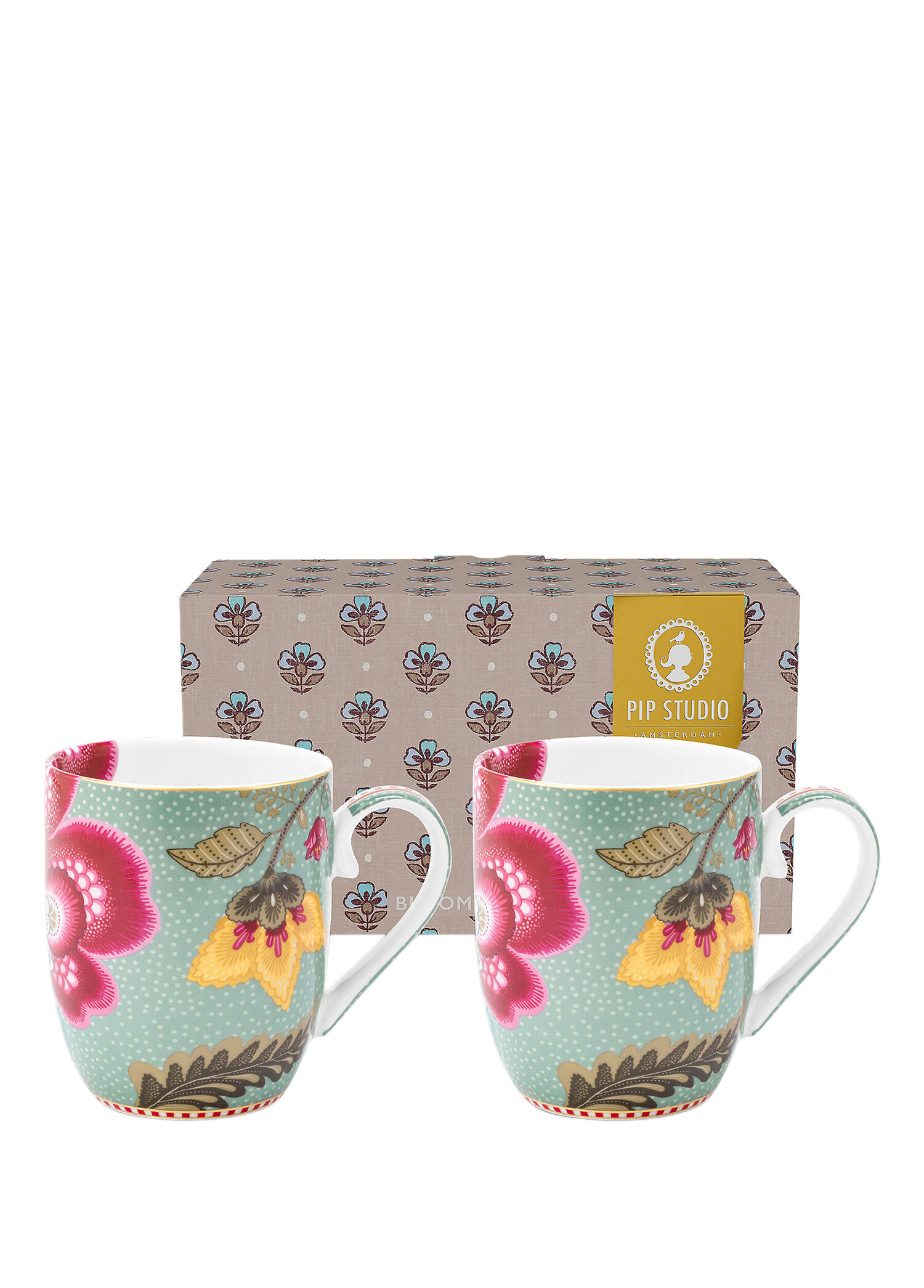 P Pip Studio Fantasy Blooming Tales Kucuk Boy Mavi Porselen Kupa Seti
