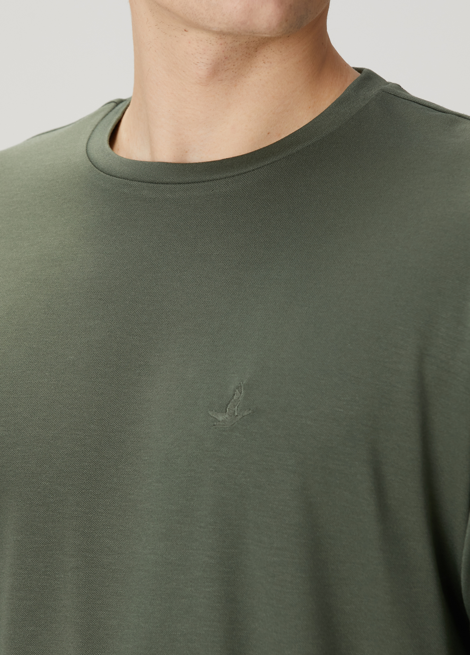 Haki Logo Nakışlı Oversized T-shirt_4