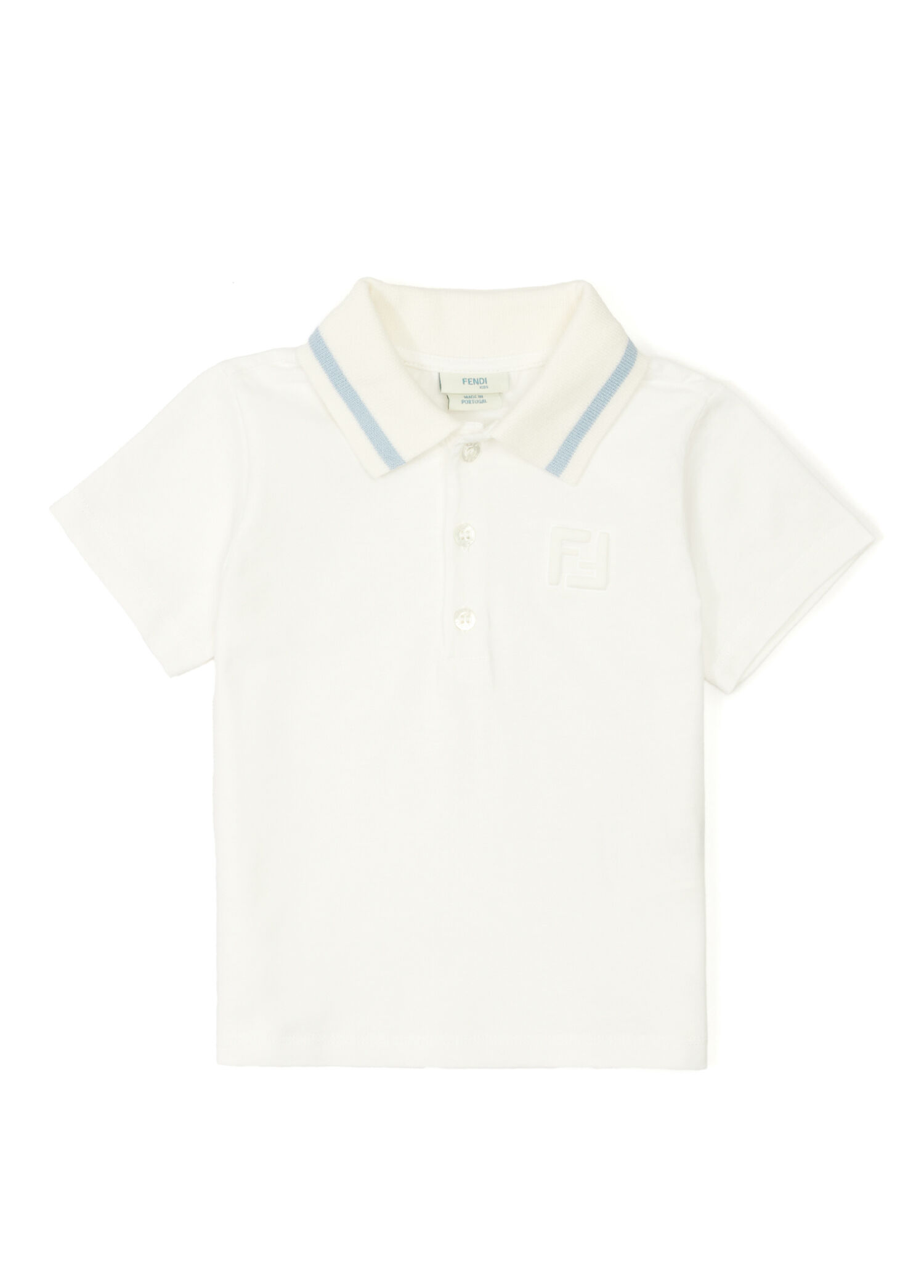 Beyaz Polo Yaka Erkek Bebek T-shirt