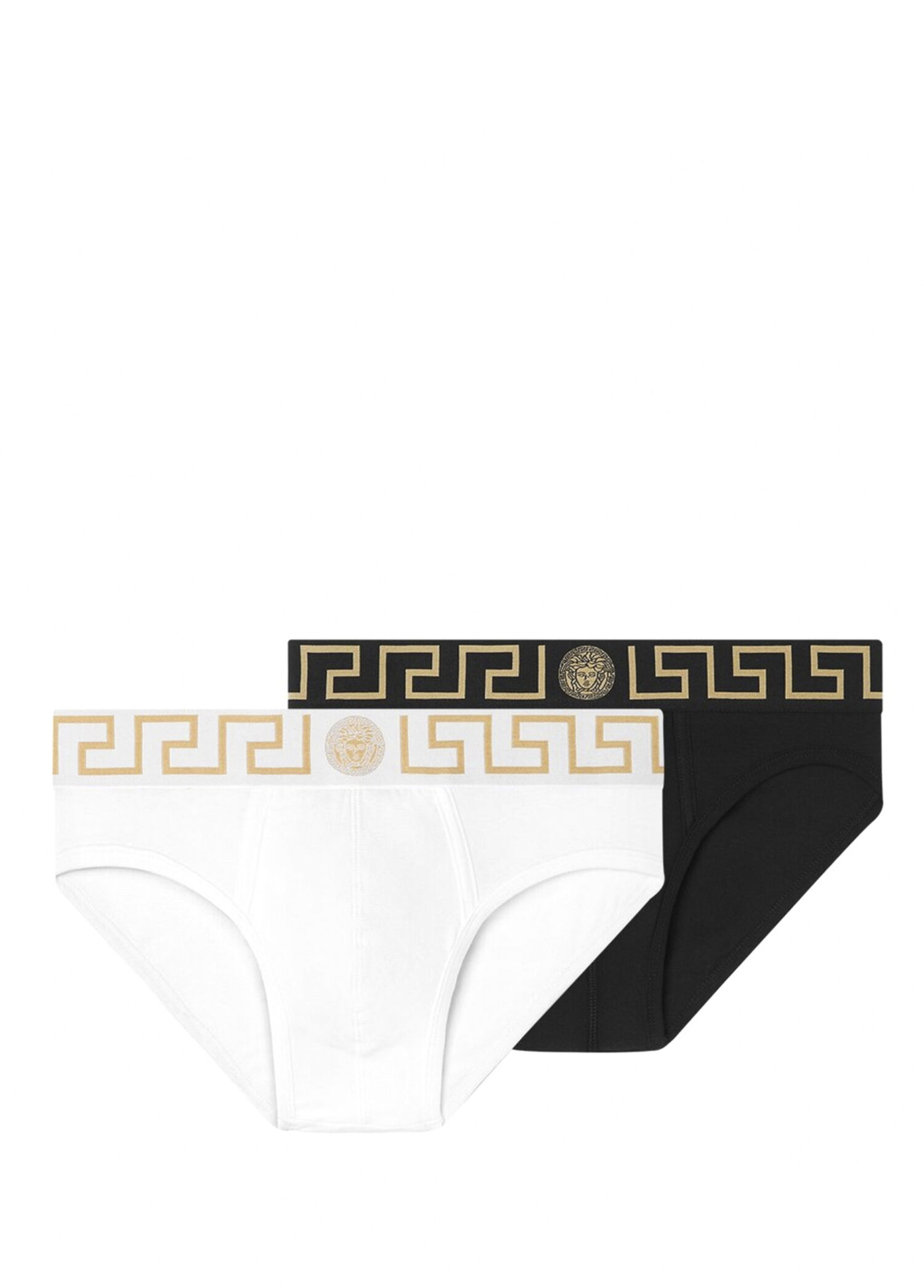 Siyah Beyaz Logo Bantlı Erkek 2'li Slip Külot Seti