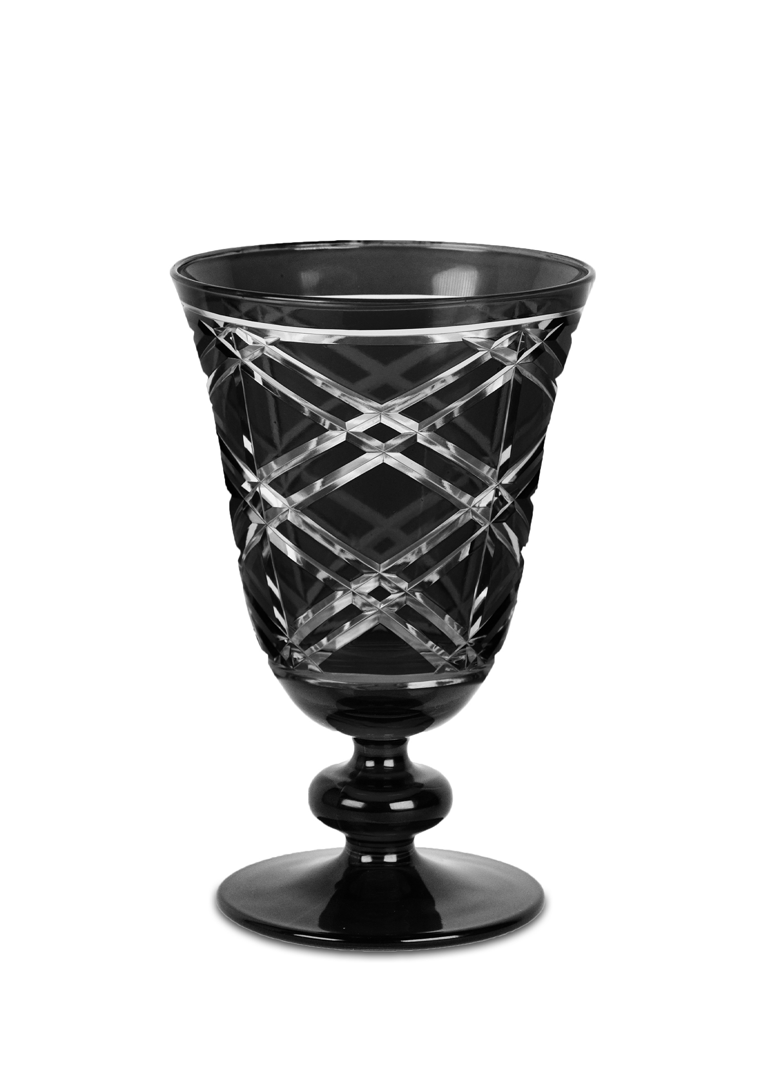 Baci Milano - Linea Black Glass Goblet - Black